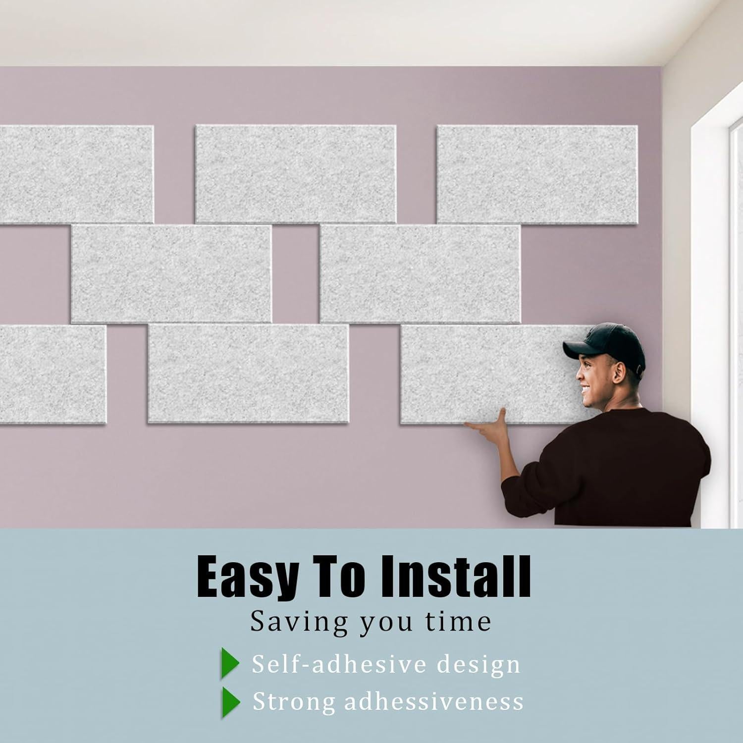 Paquete de 6 Paneles Acústicos ENSEPST 40x80 cm Gris Plateado