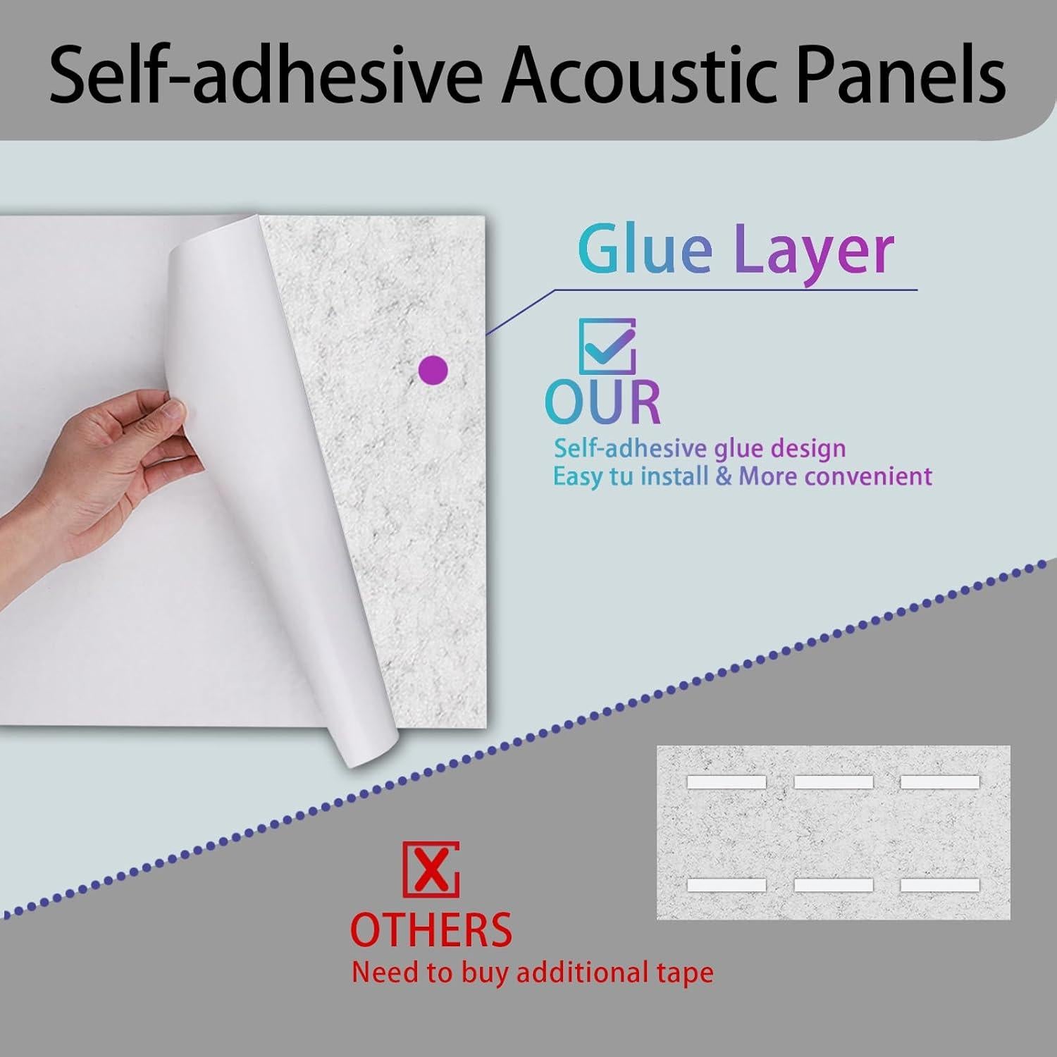 Paquete de 6 Paneles Acústicos ENSEPST 40x80 cm Gris Plateado