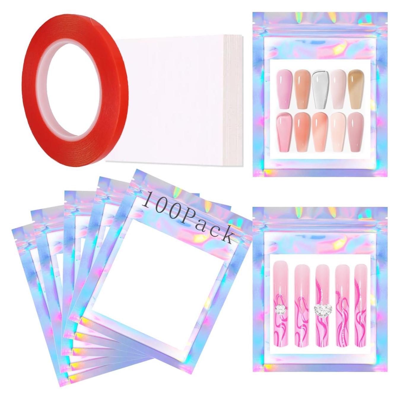 Set 200 Bolsas Empaque Uñas Holográficas SUEolmo Pequeña