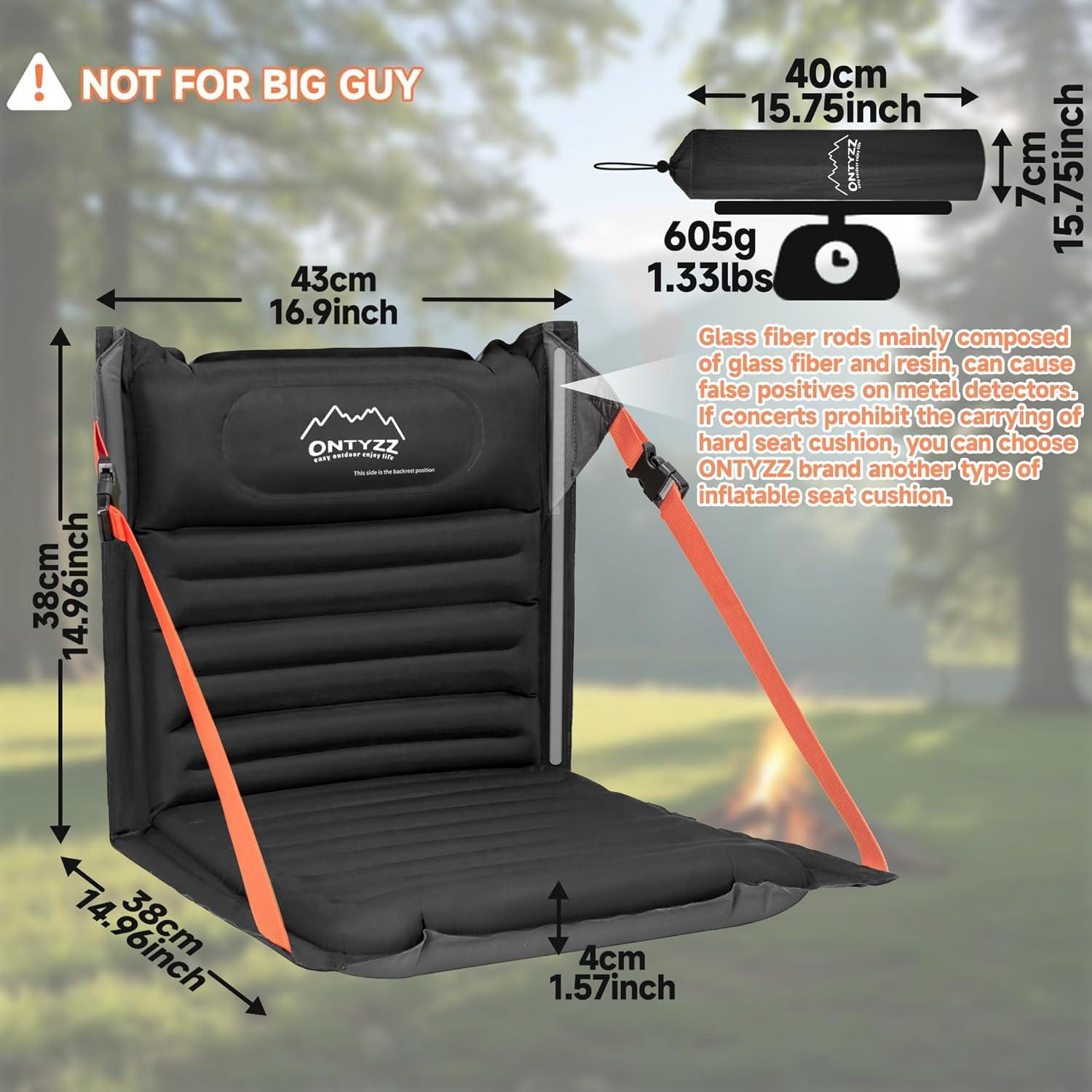 Asientos Inflables Portátiles ONTYZZ con Respaldo - Paquete de 2