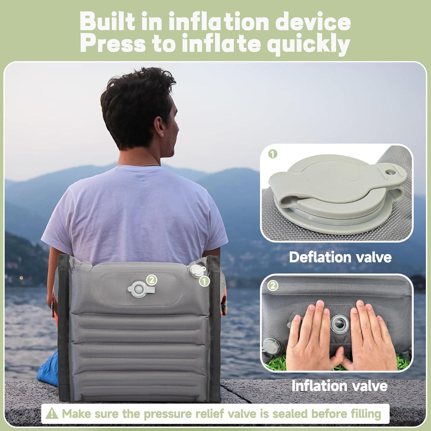 Asientos Inflables Portátiles ONTYZZ con Respaldo - Paquete de 2