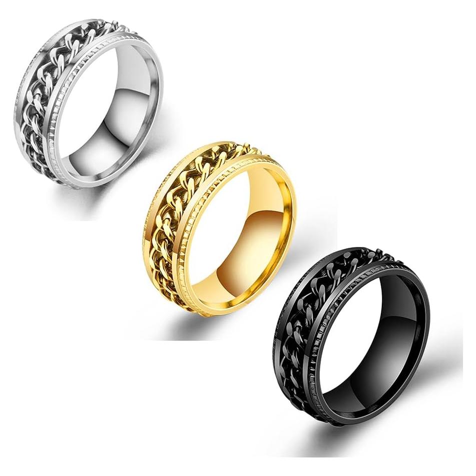 Anillo Giratorio de Acero Inoxidable 8mm para Alivio de Estrés