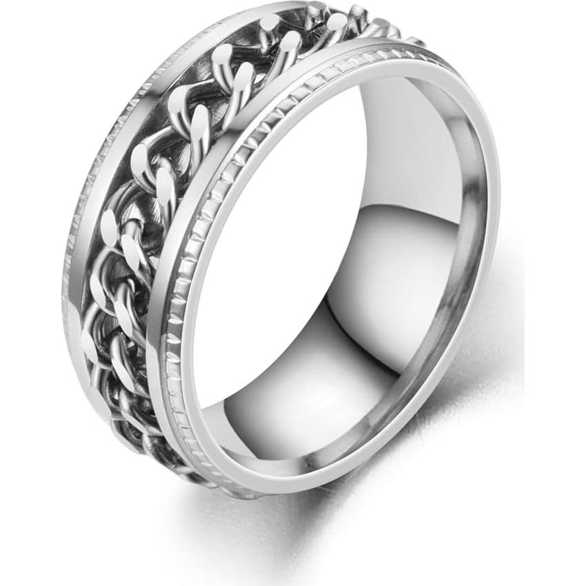 Anillo Giratorio de Acero Inoxidable 8mm para Alivio de Estrés