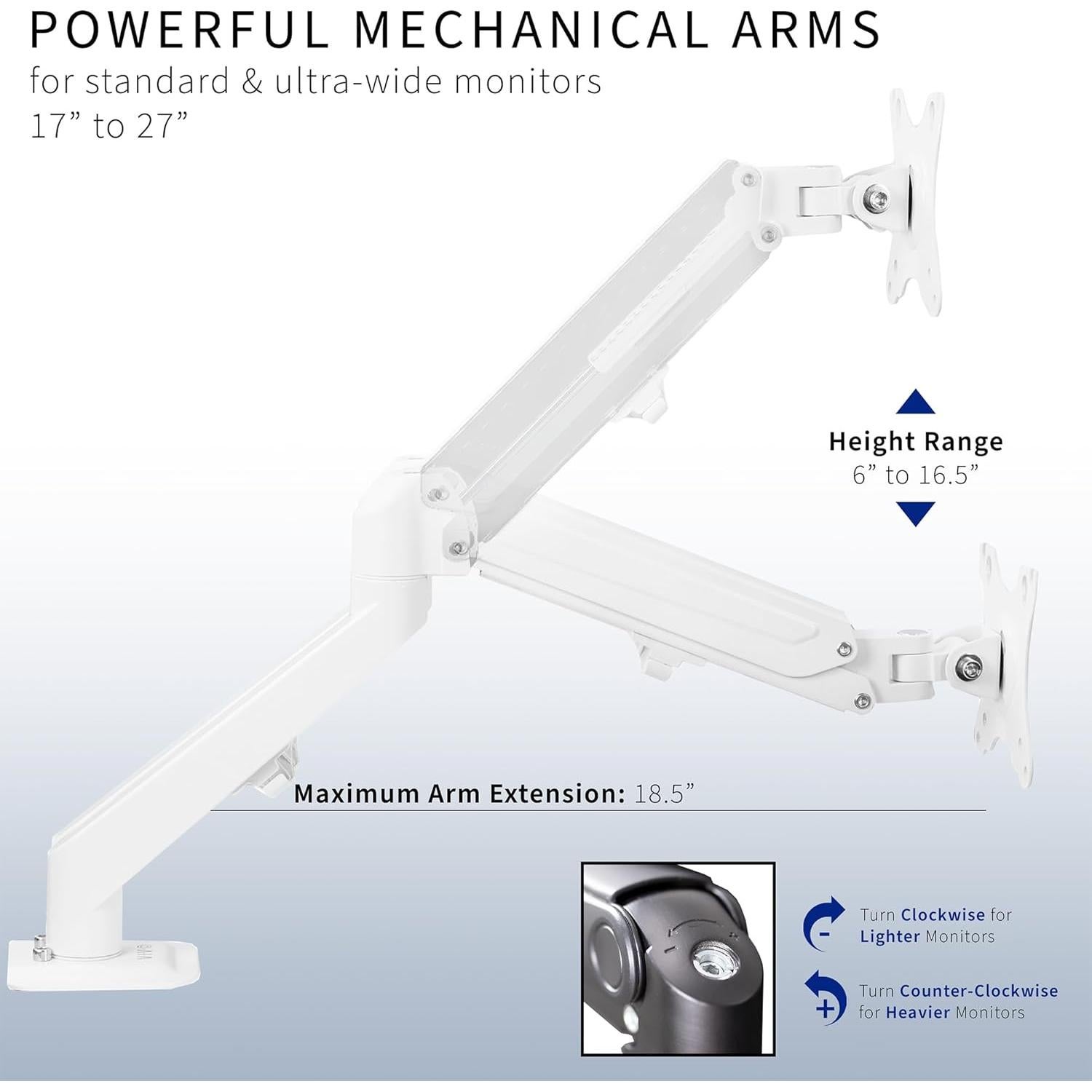 Soporte Articulado Doble Monitor VIVO STAND-V102OW Blanco
