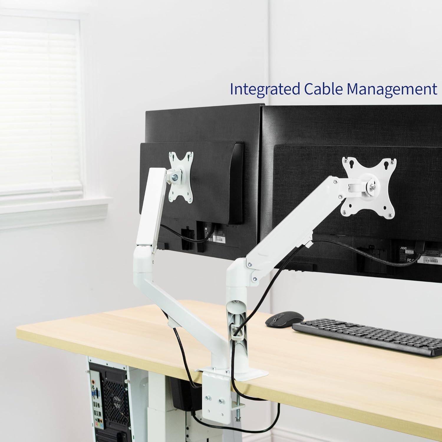 Soporte Articulado Doble Monitor VIVO STAND-V102OW Blanco