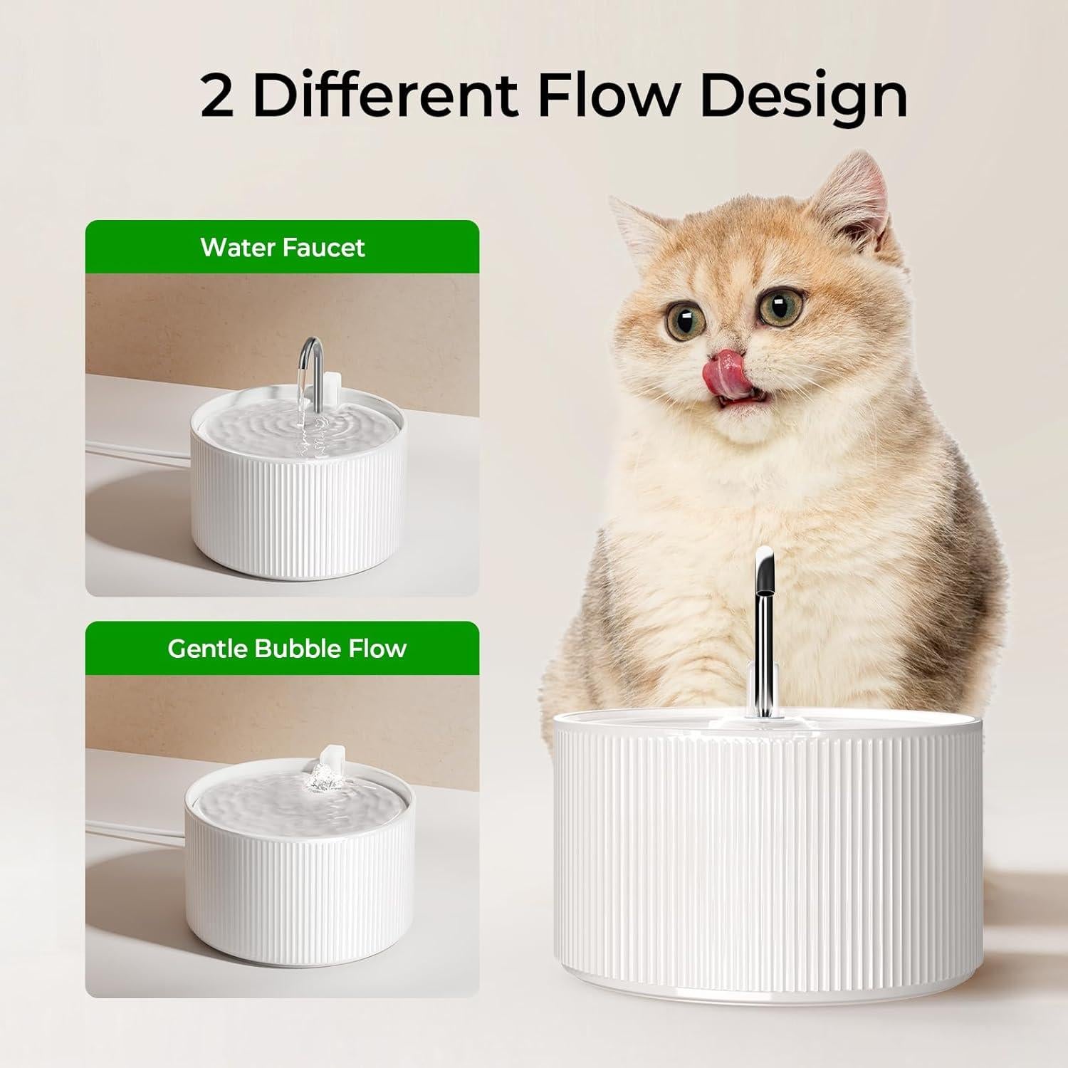 Fuente de Agua Cerámica Voluas 2.2L para Gatos con Filtro