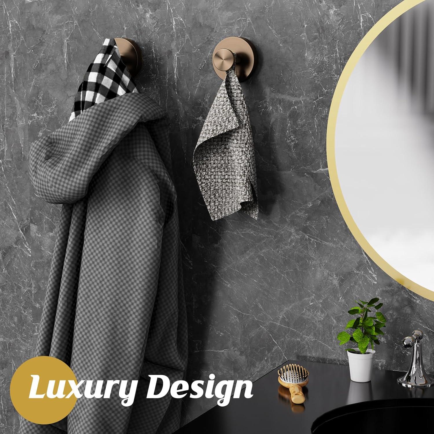 Ganchos de Ventosa para Ducha MOTAIPEAK 2 Pcs Bronce Champán