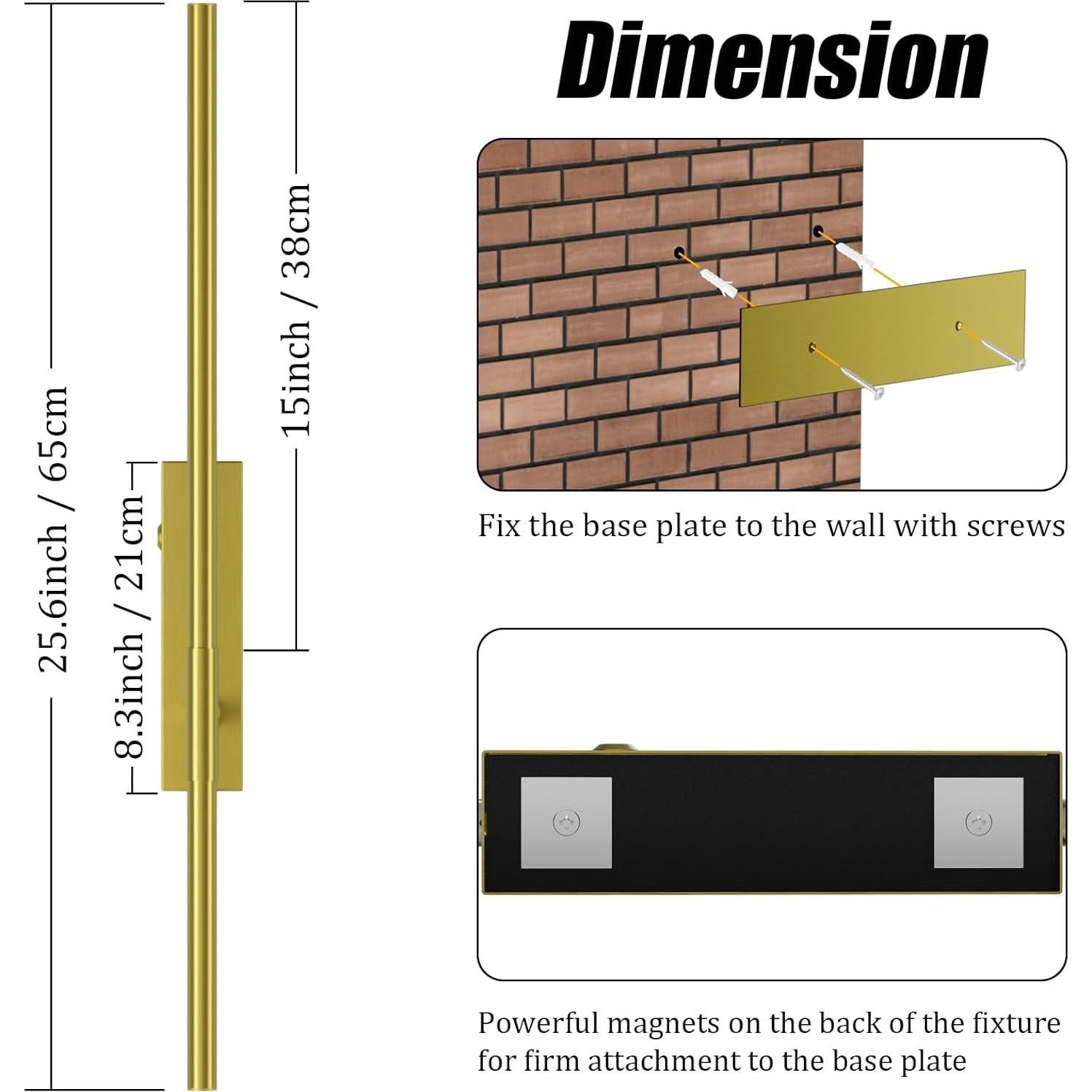 Aplique de Pared LED Recargable Coinmit 42cm Dorado