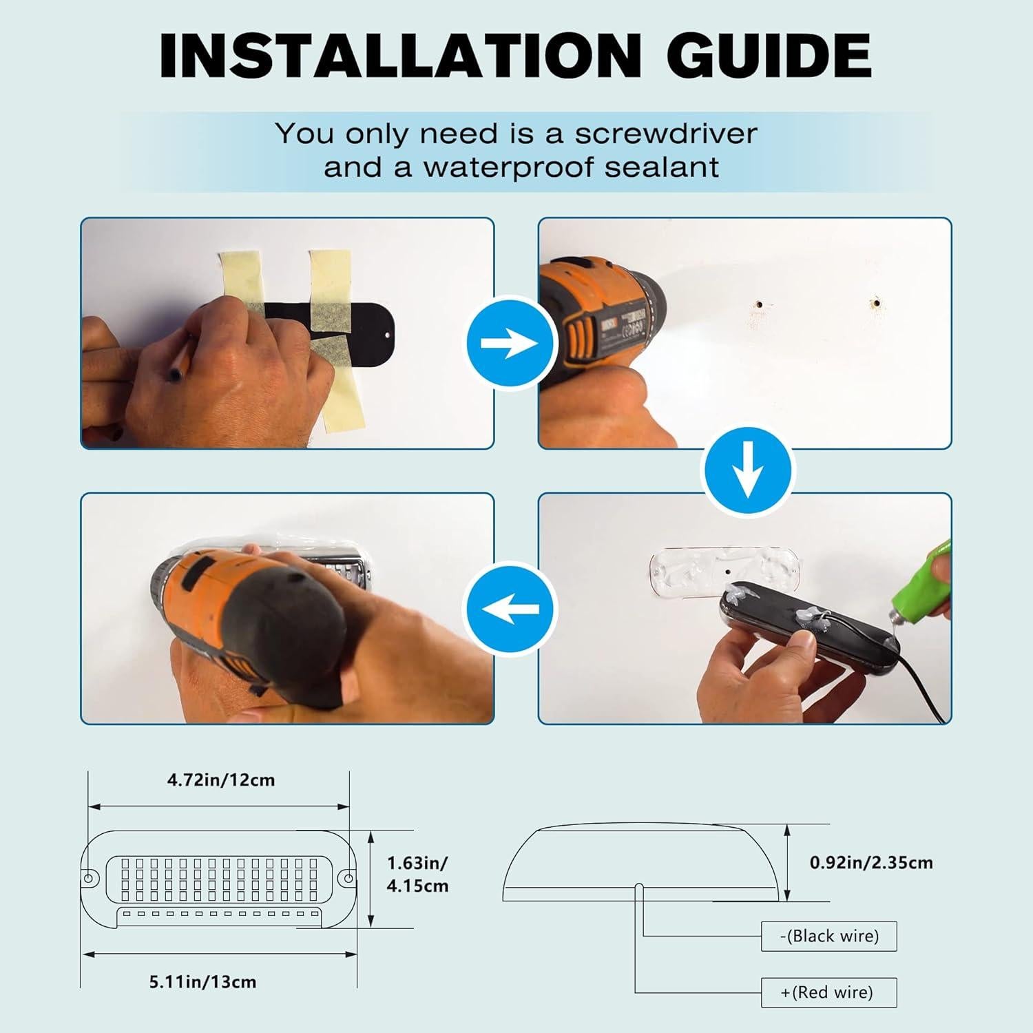 Luces LED Submarinas BASIKER BS4 3000LM IP68 Acero Inoxidable