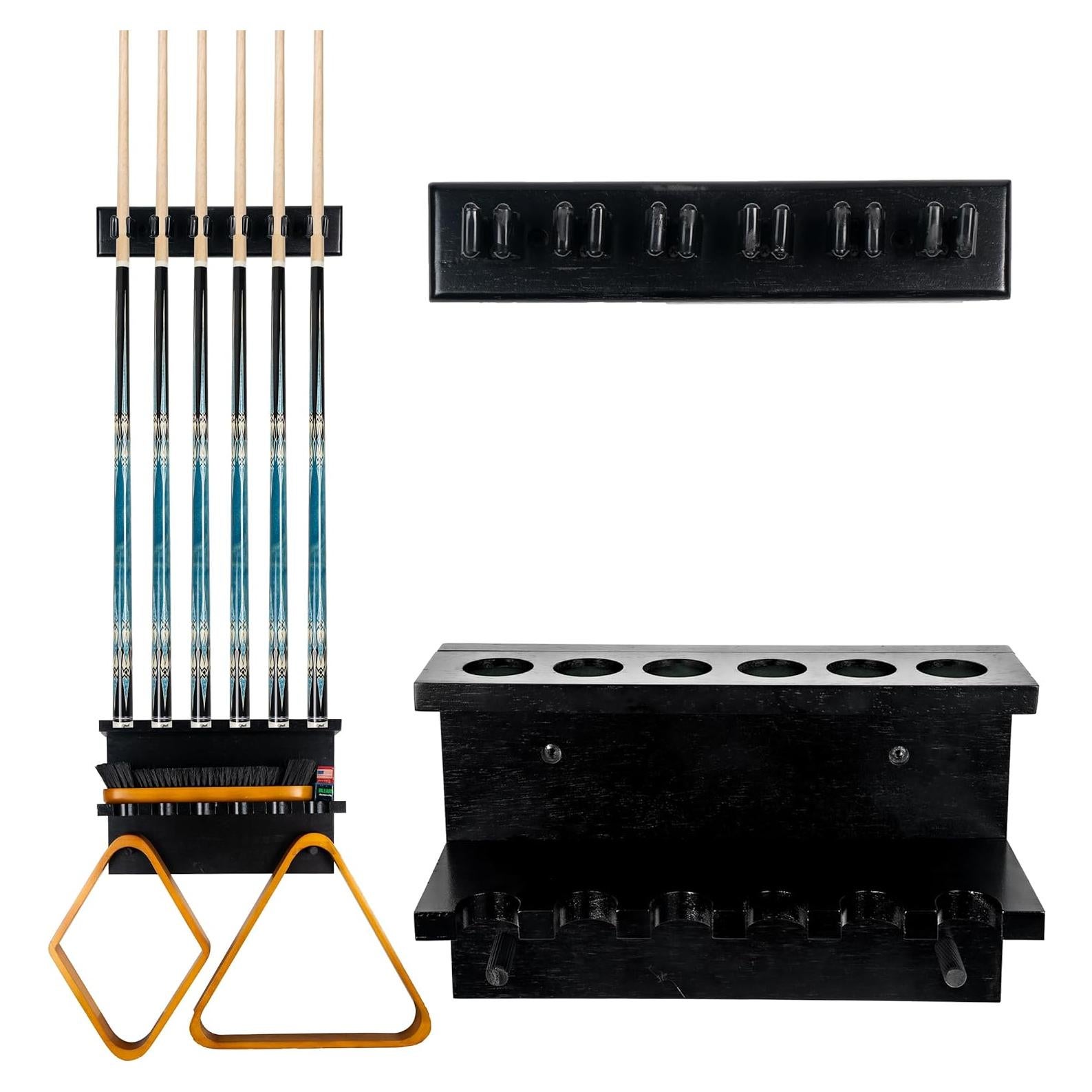 Soporte de Palos de Pool Billmart para 6 Palos Montaje en Pared
