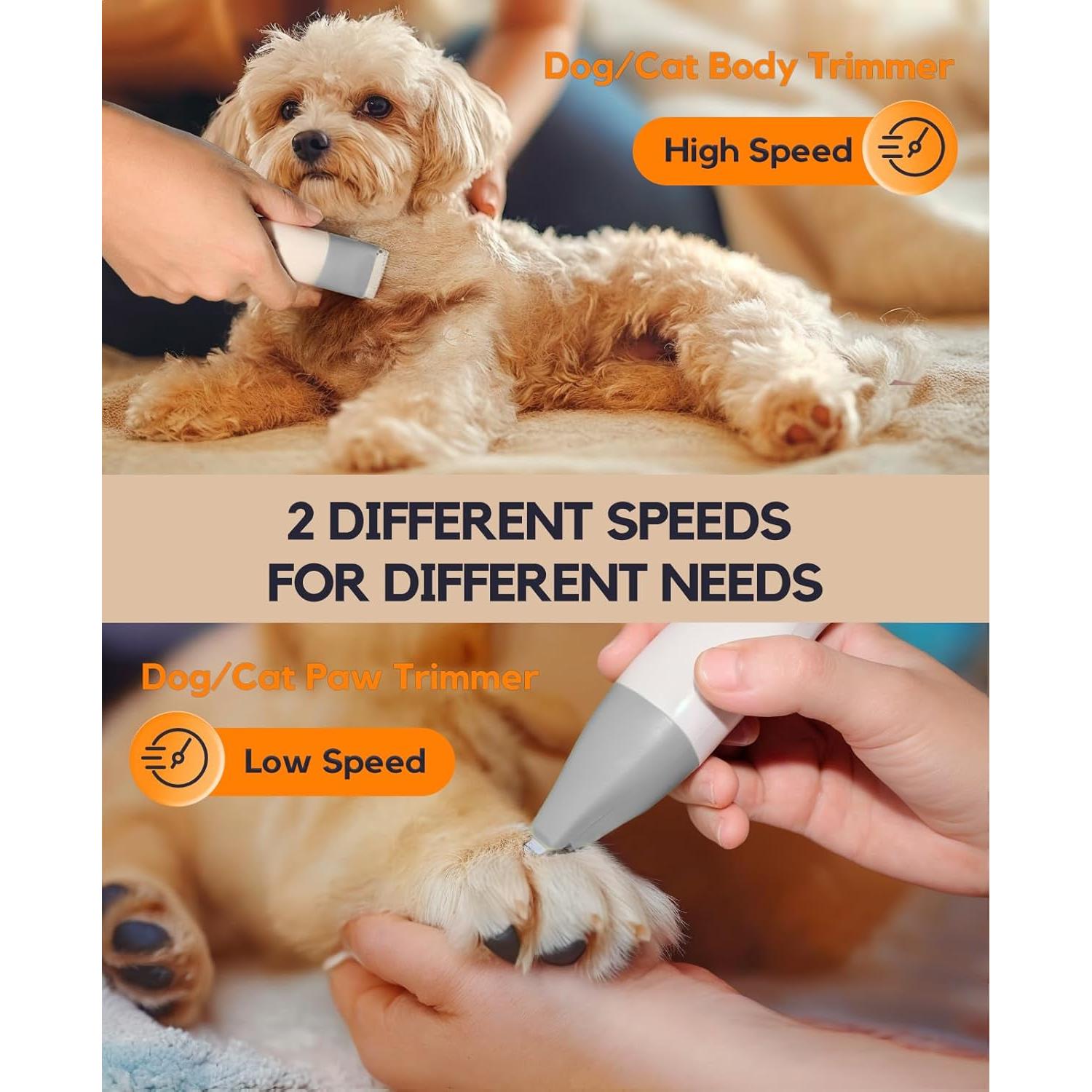 Cortadora de Pelo para Perros Roiffcly 4 en 1 Inalámbrica Gris