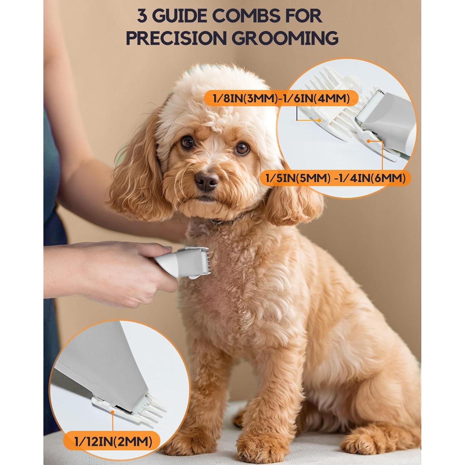 Cortadora de Pelo para Perros Roiffcly 4 en 1 Inalámbrica Gris