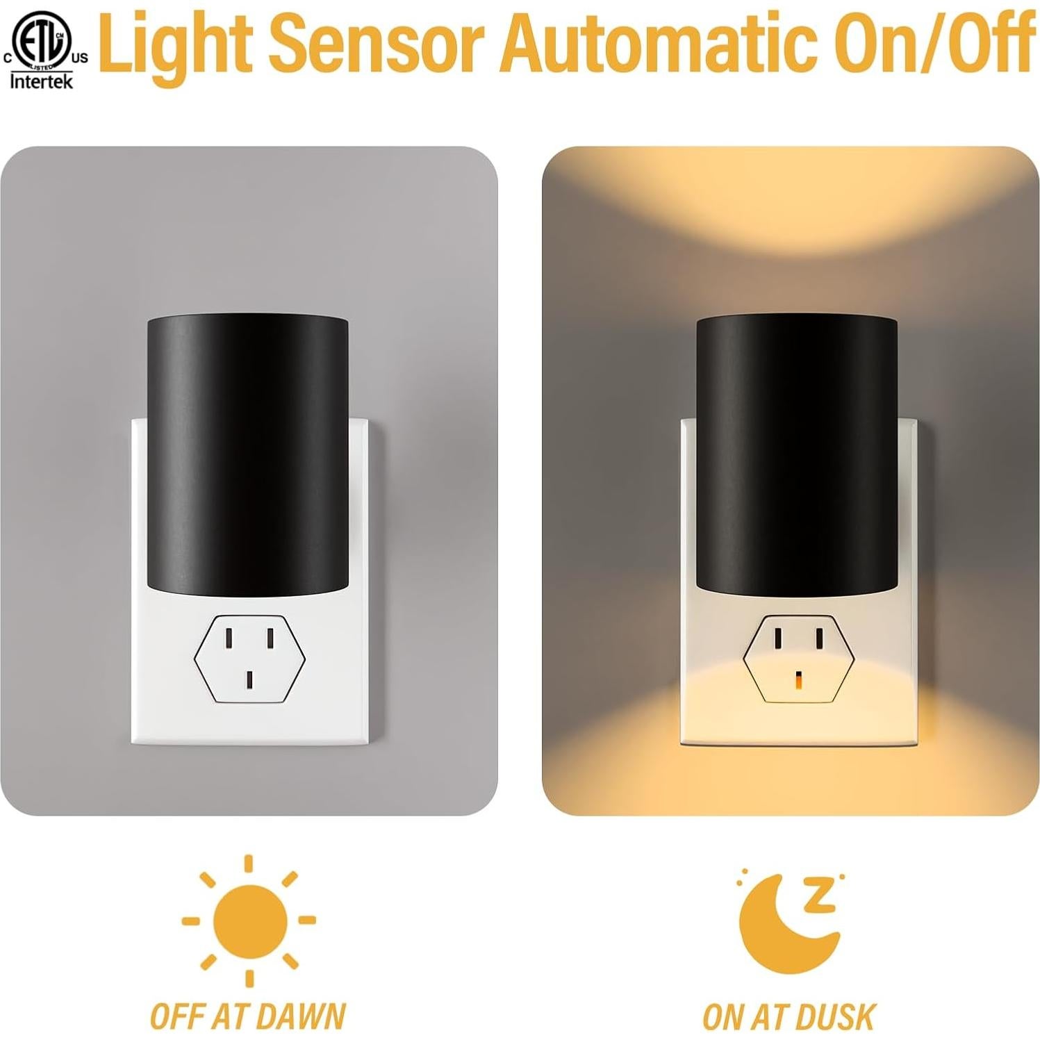 Luz Nocturna NOVELUX 2700K con Sensor Crepúsculo 2 Paquete