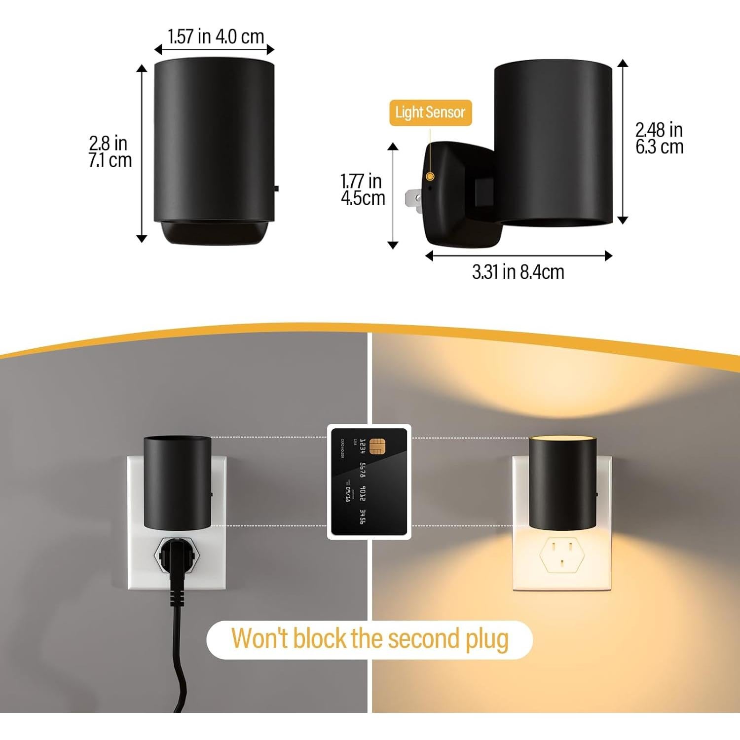 Luz Nocturna NOVELUX 2700K con Sensor Crepúsculo 2 Paquete