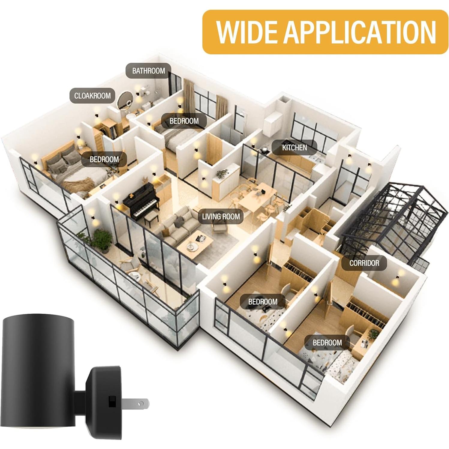 Luz Nocturna NOVELUX 2700K con Sensor Crepúsculo 2 Paquete