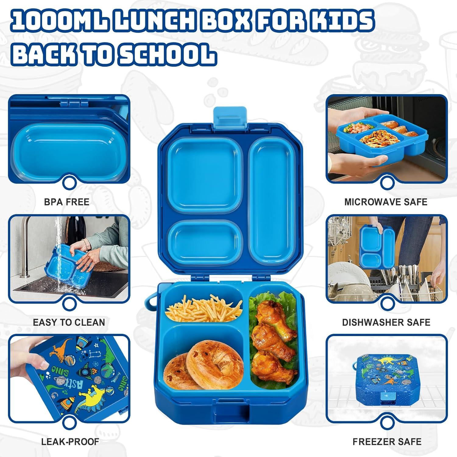 Caja de Almuerzo Bento Itslife Niños 5 Compartimentos Dinosaurios