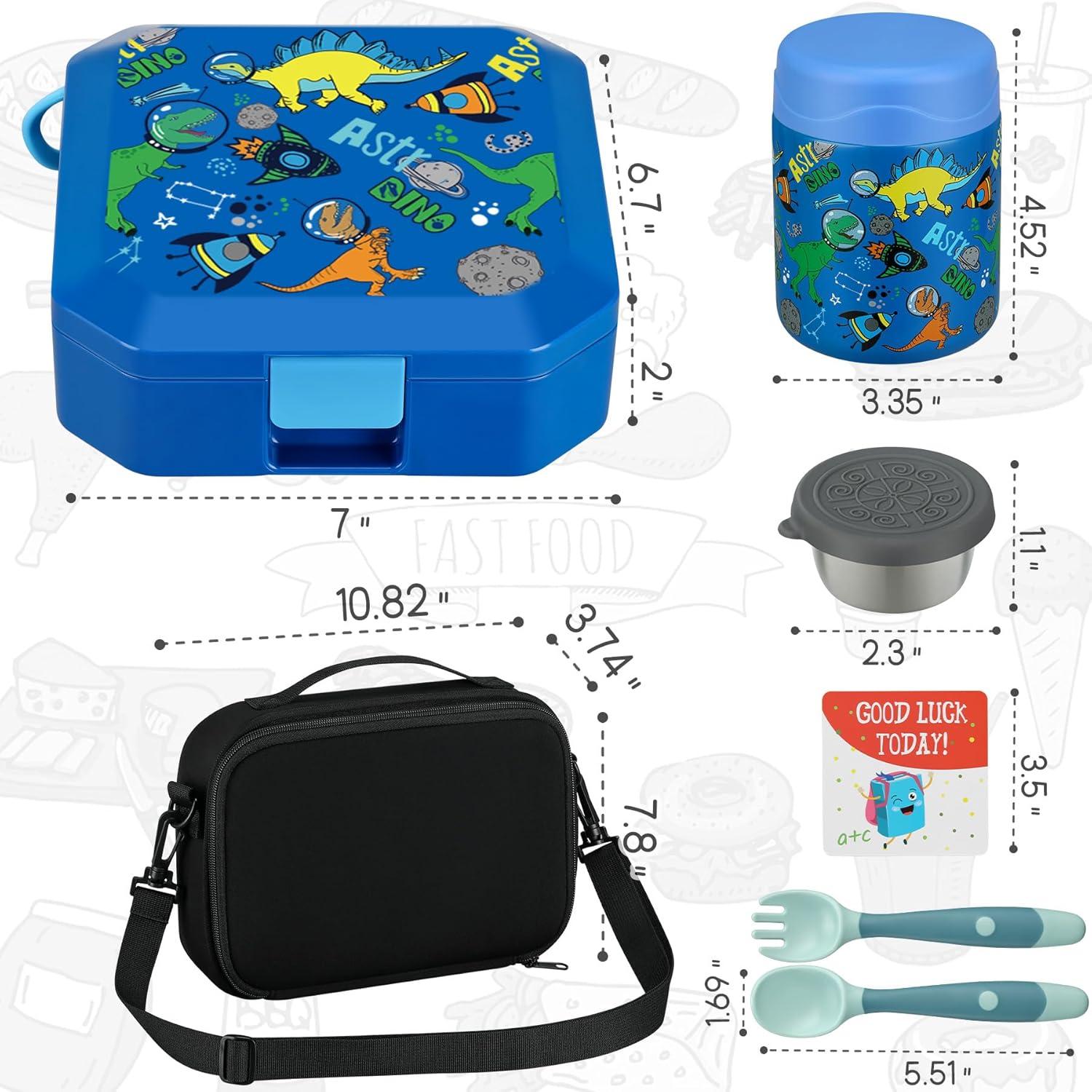 Caja de Almuerzo Bento Itslife Niños 5 Compartimentos Dinosaurios