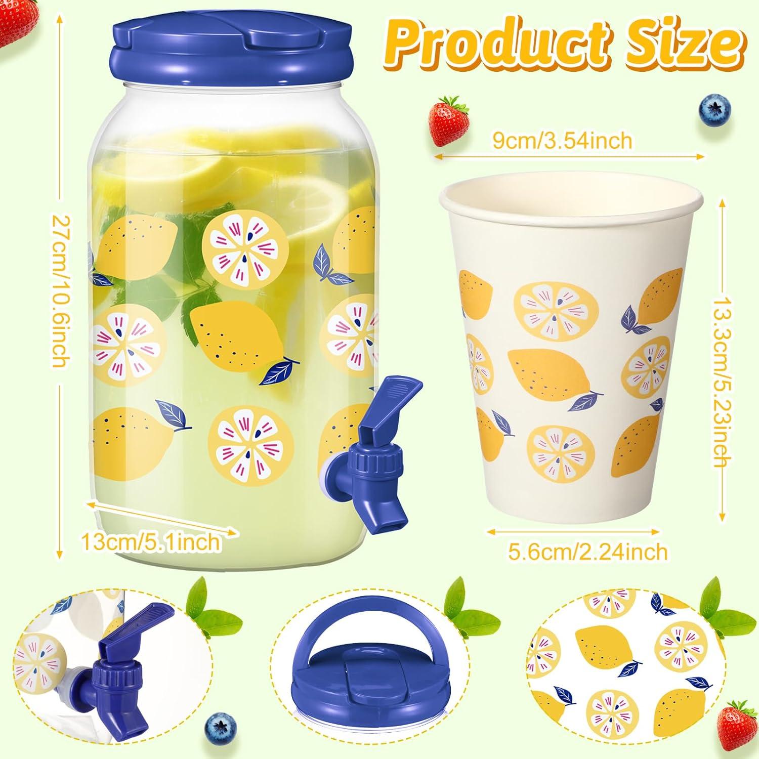 Dispensador de Bebidas Umigy 1 Galón con 20 Vasos Papel 12 oz