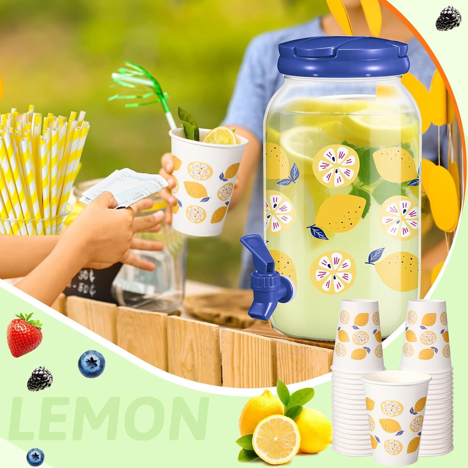 Dispensador de Bebidas Umigy 1 Galón con 20 Vasos Papel 12 oz