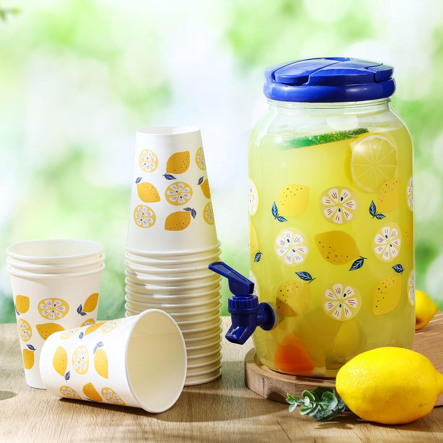 Dispensador de Bebidas Umigy 1 Galón con 20 Vasos Papel 12 oz