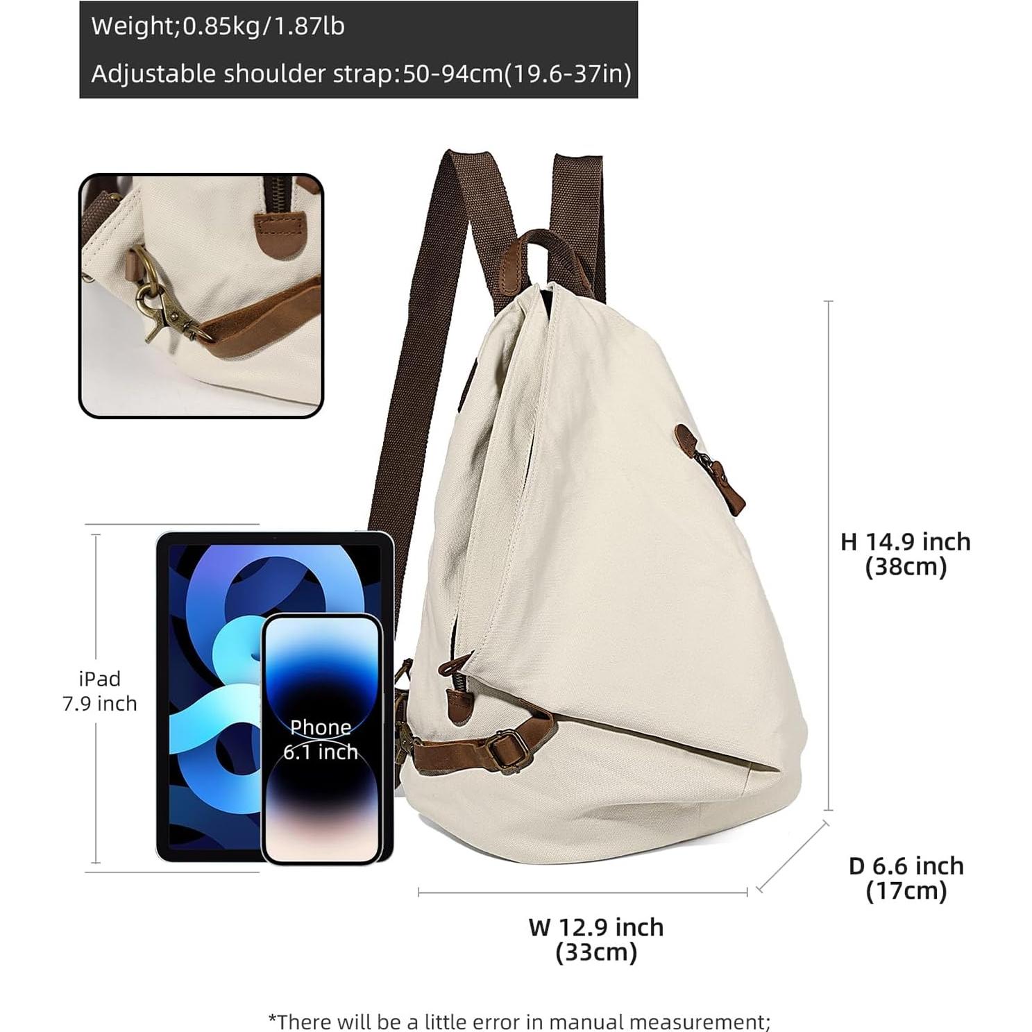 Mochila Vintage de Lona KL928 - Grande Casual Unisex 33x17x38cm