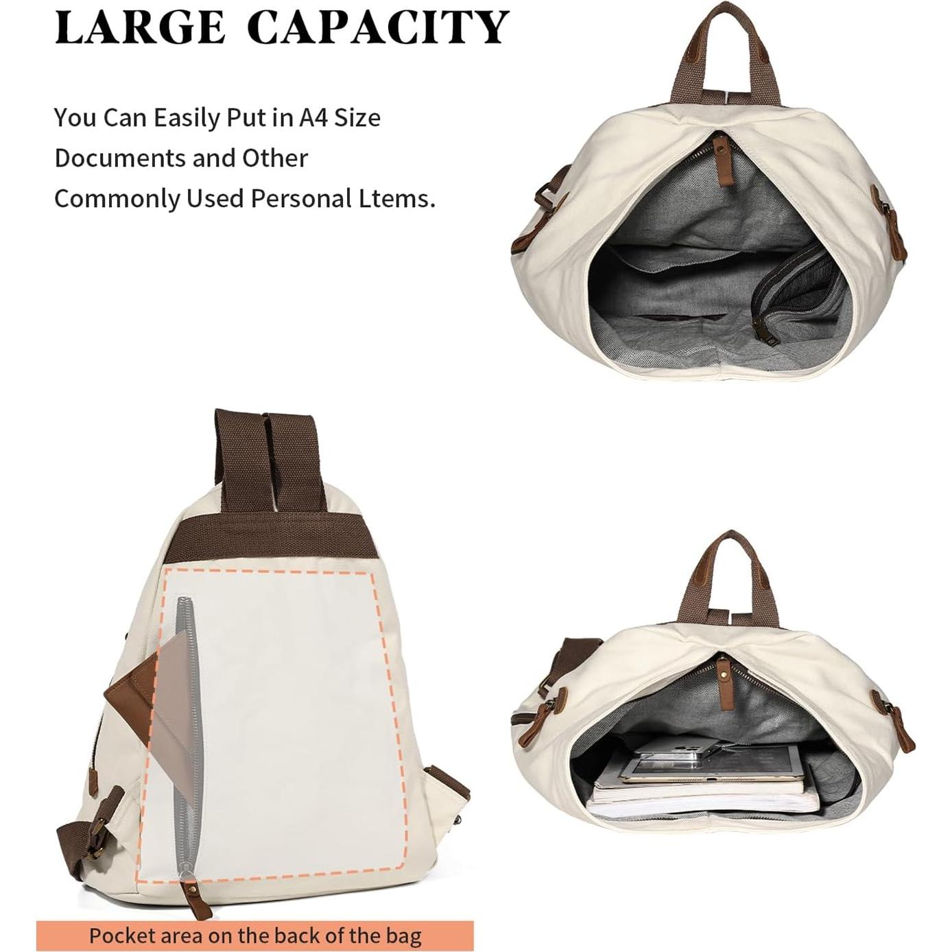 Mochila Vintage de Lona KL928 - Grande Casual Unisex 33x17x38cm