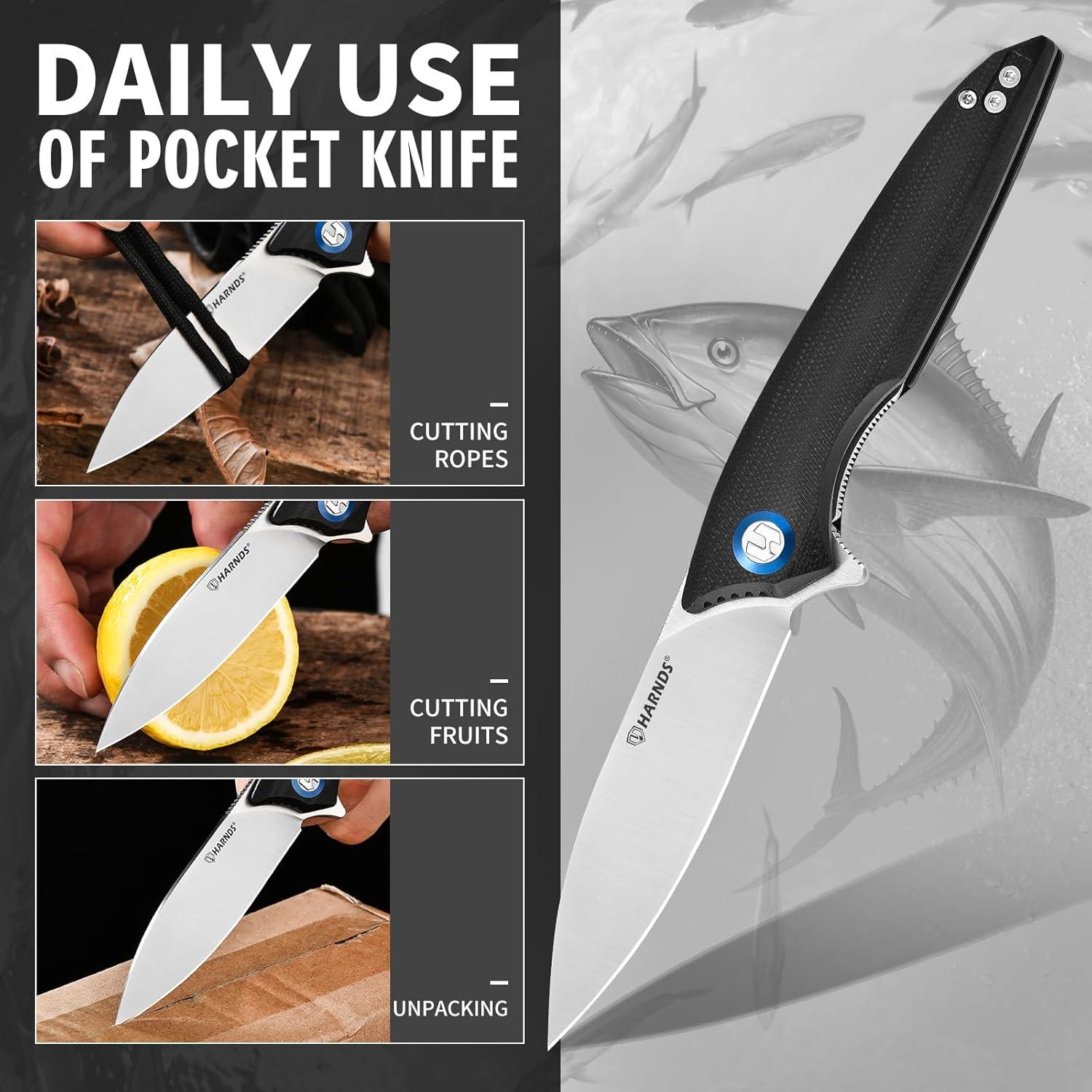 Cuchillo Plegable Harnds US-CK9175 Negro 195mm Camping EDC