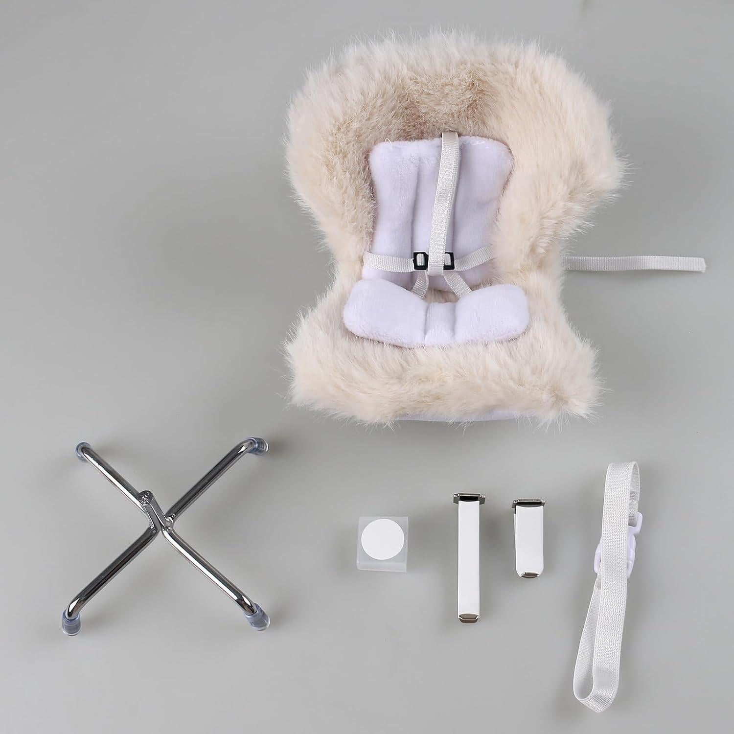 Asiento de Coche para Muñecas Walant Beige - Cojín Suave y Seguro