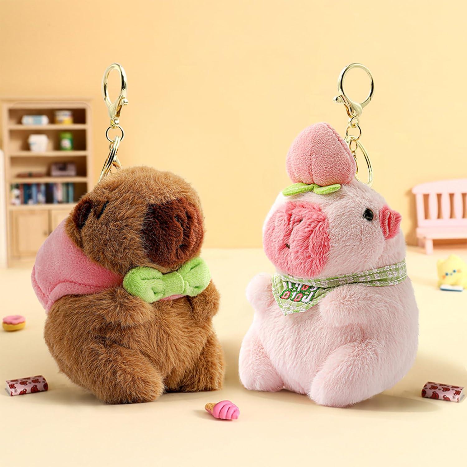 Llavero de Peluche Capibara Dexprosy - 2 Unidades Marrón