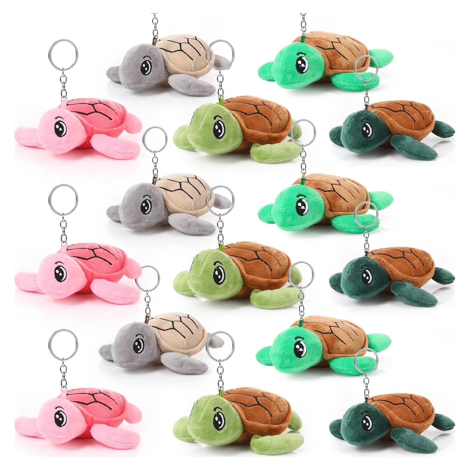 15 Llaveros Tortuga de Peluche Colorido 14 cm Hinly