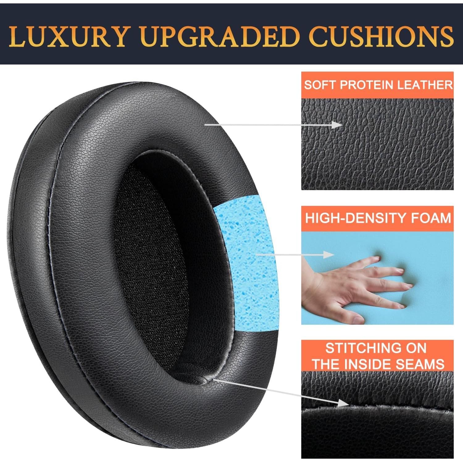 Almohadillas de Cuero SOULWIT para Auriculares Universales - Negro