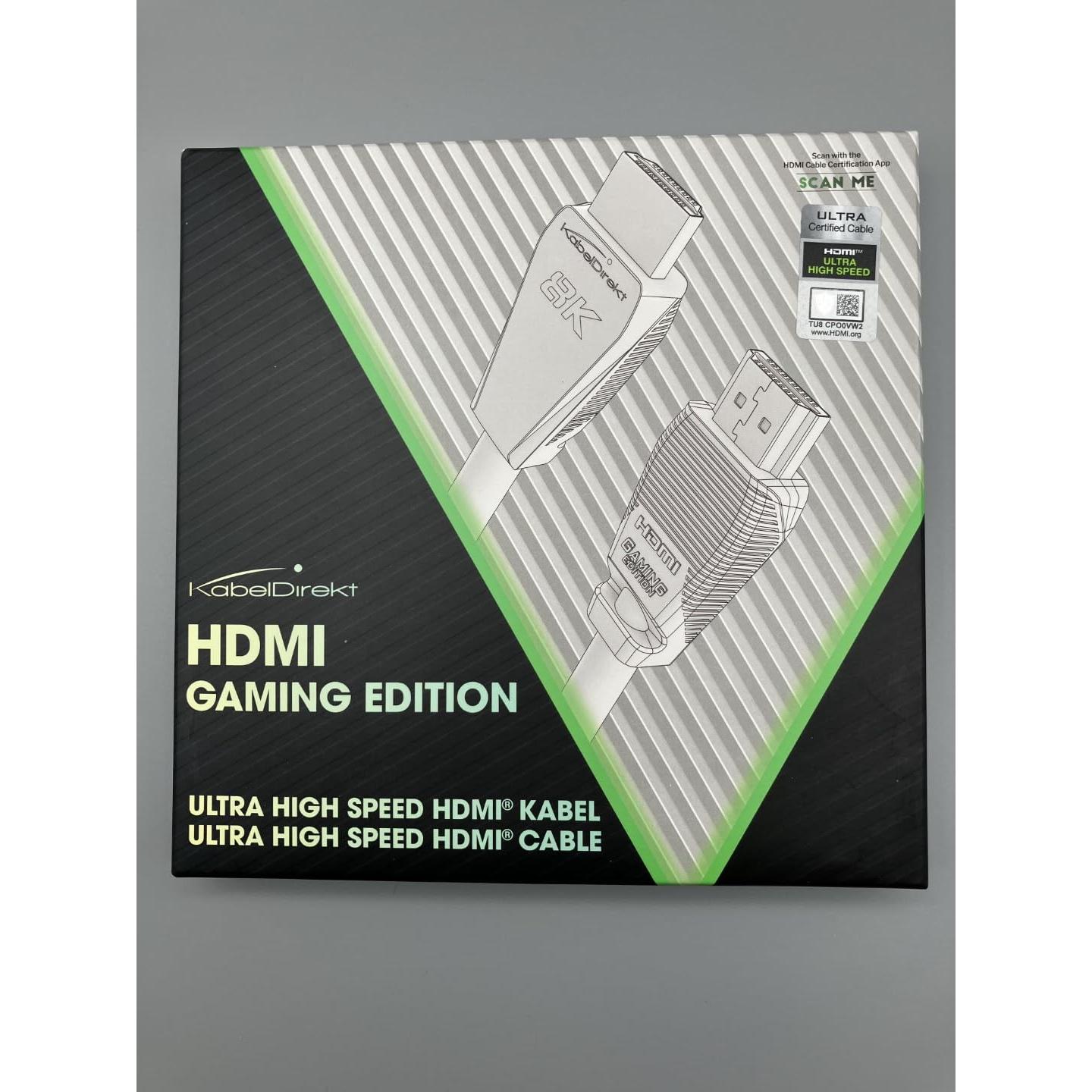 Cable HDMI 8K Ultra Certificado KabelDirekt 2.74m Verde