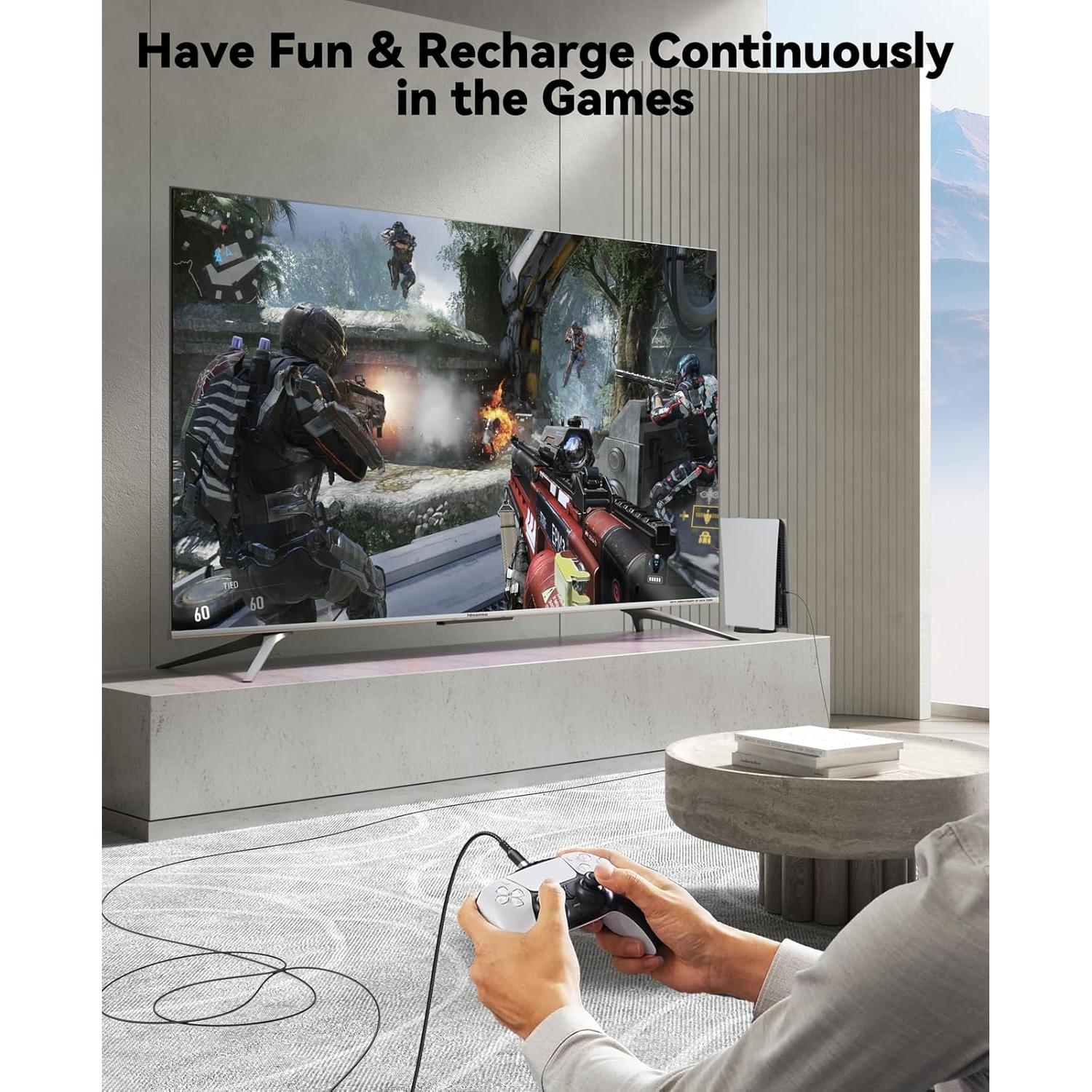 Cable USB C 4.57m CLAVOOP Carga Rápida 23W Trenzado Negro