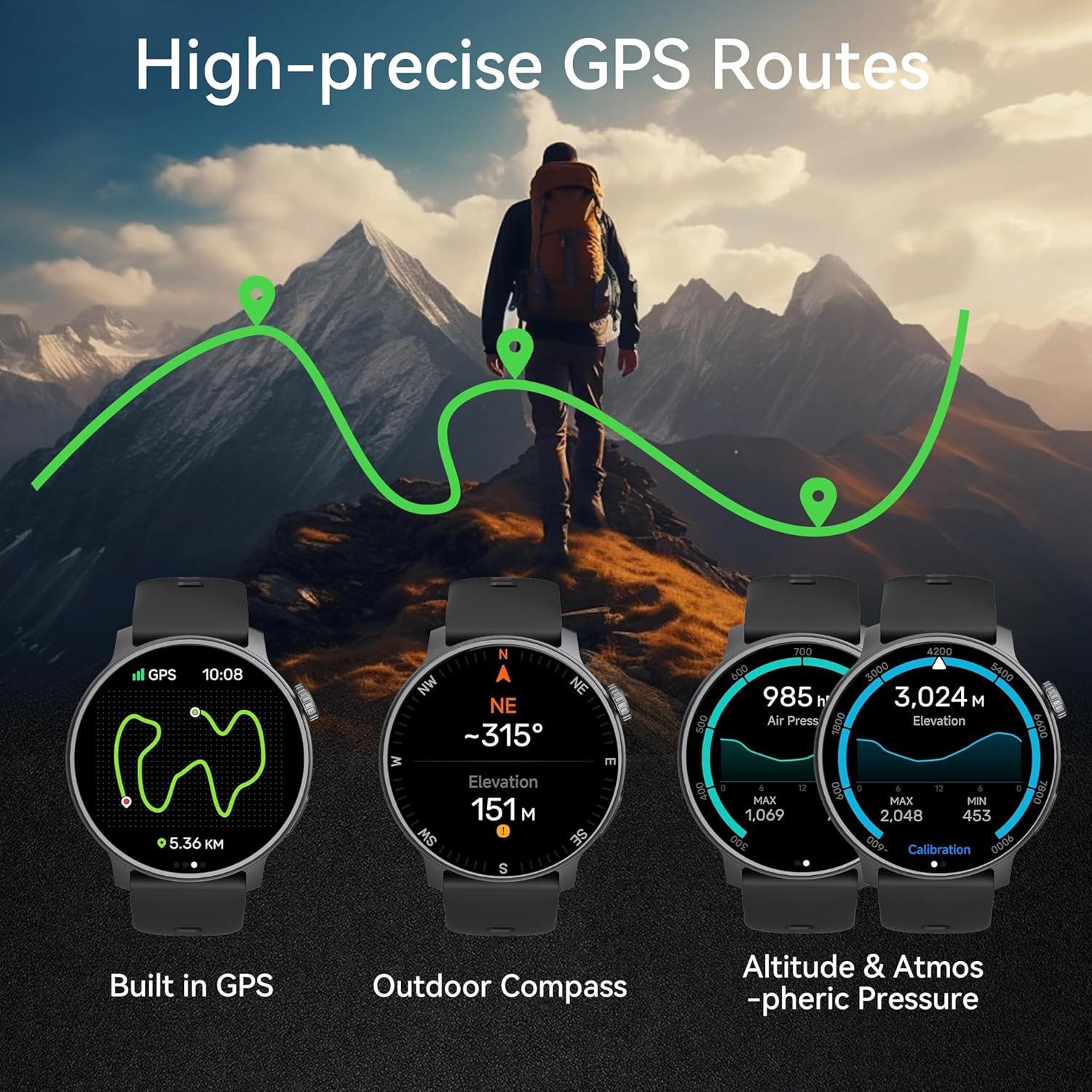 Reloj GPS KPEP R5G Negro 1.43" AMOLED Resistente al Agua