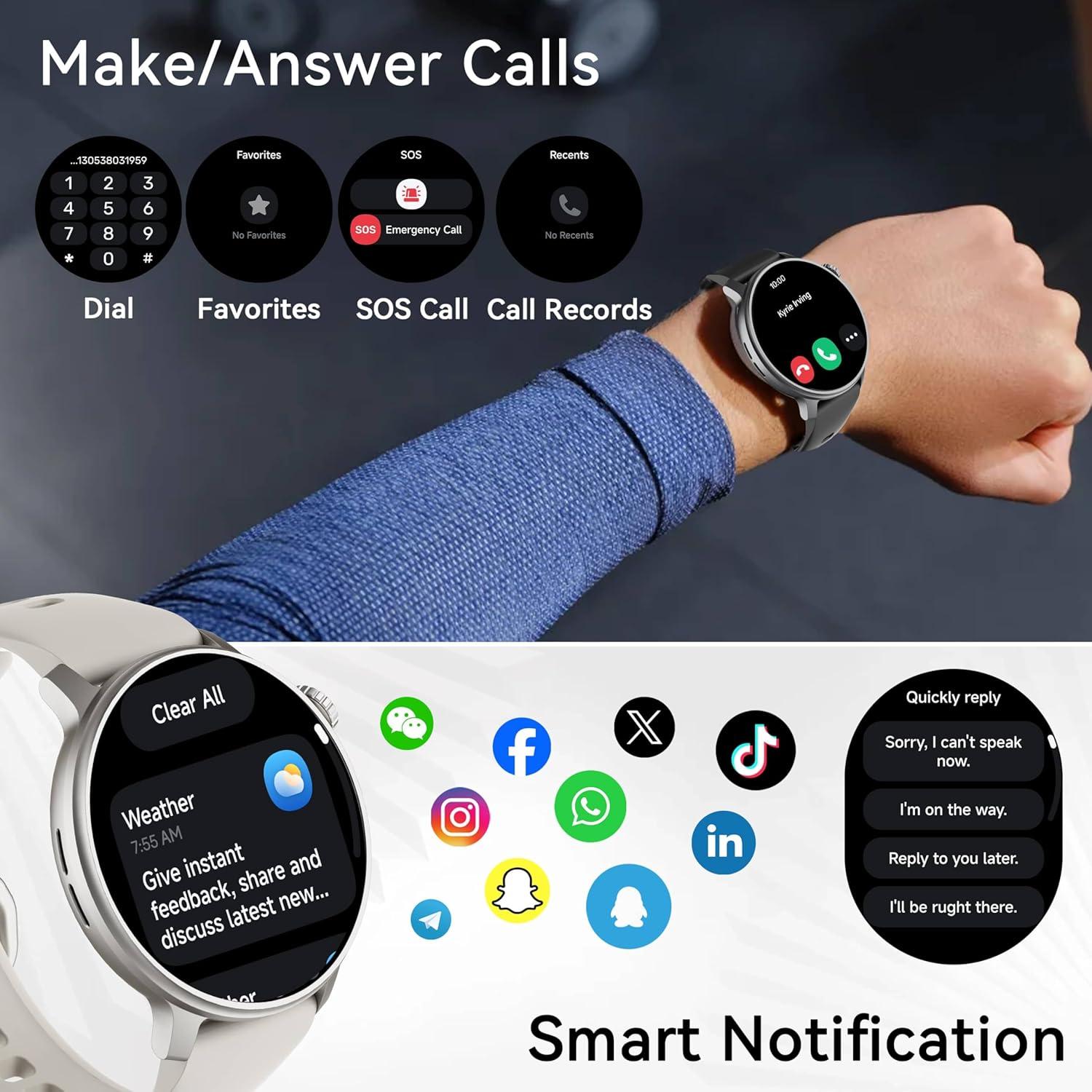 Reloj GPS KPEP R5G Negro 1.43" AMOLED Resistente al Agua