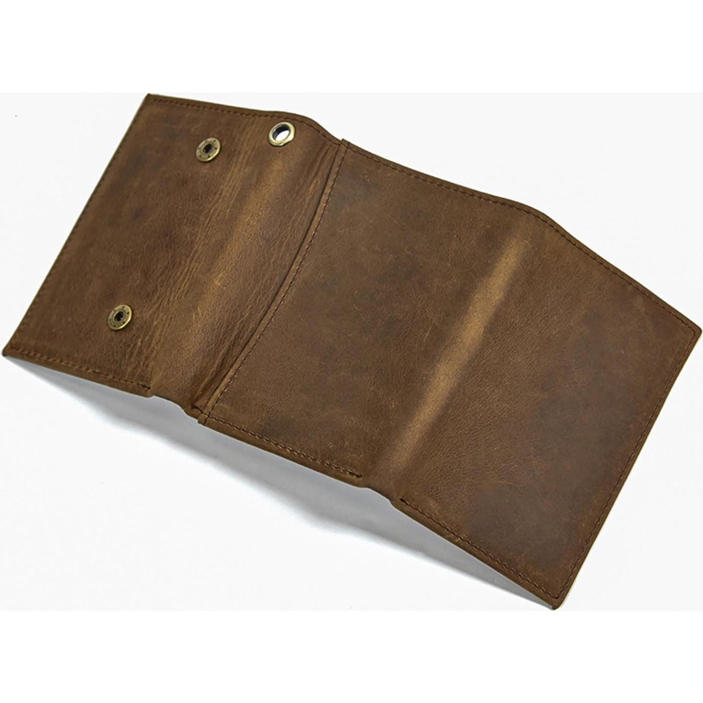 Cartera de cuero minimalista para hombres con bloqueo RFID marrón