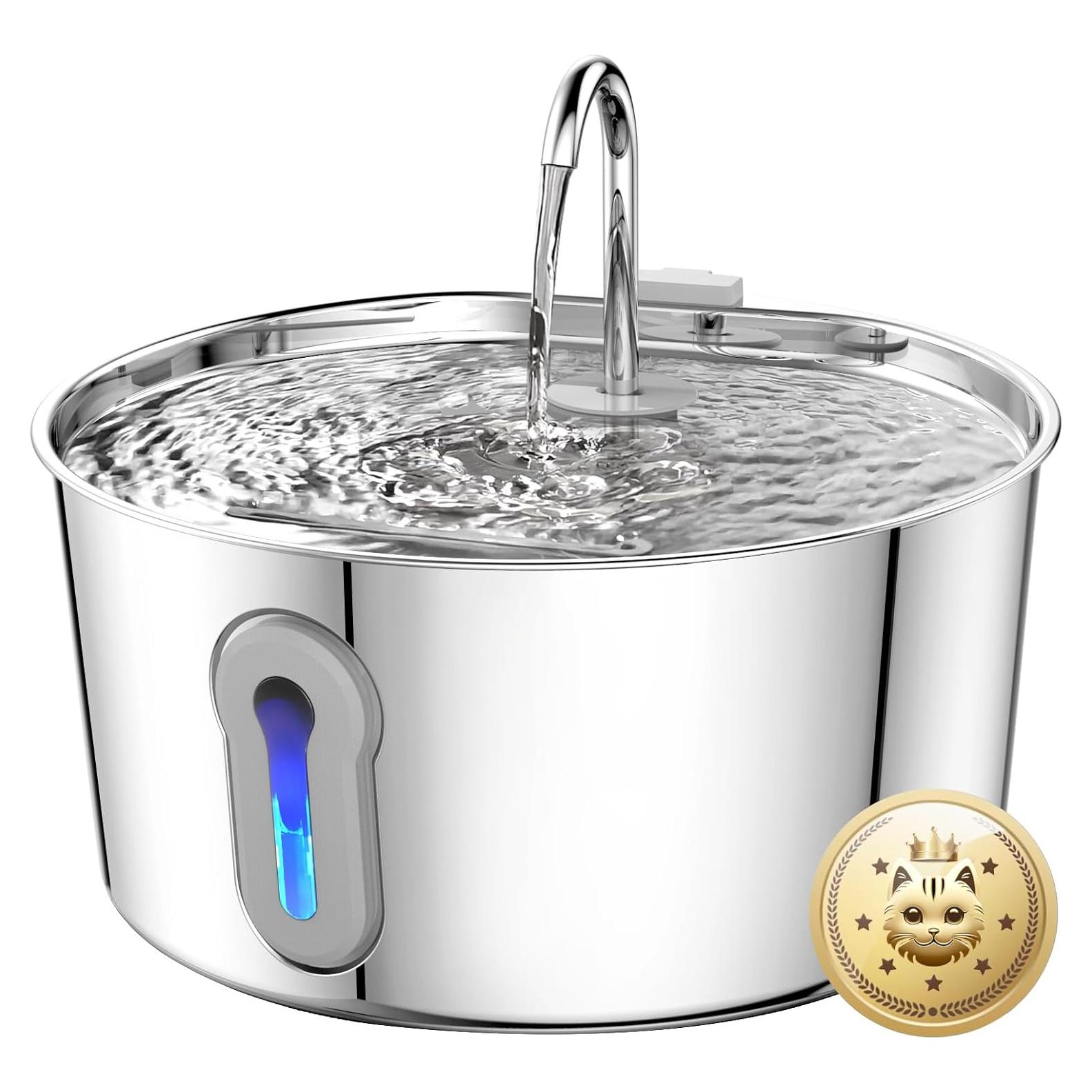 Fuente de Agua Automática para Gatos HAJXM 4L Acero Inoxidable