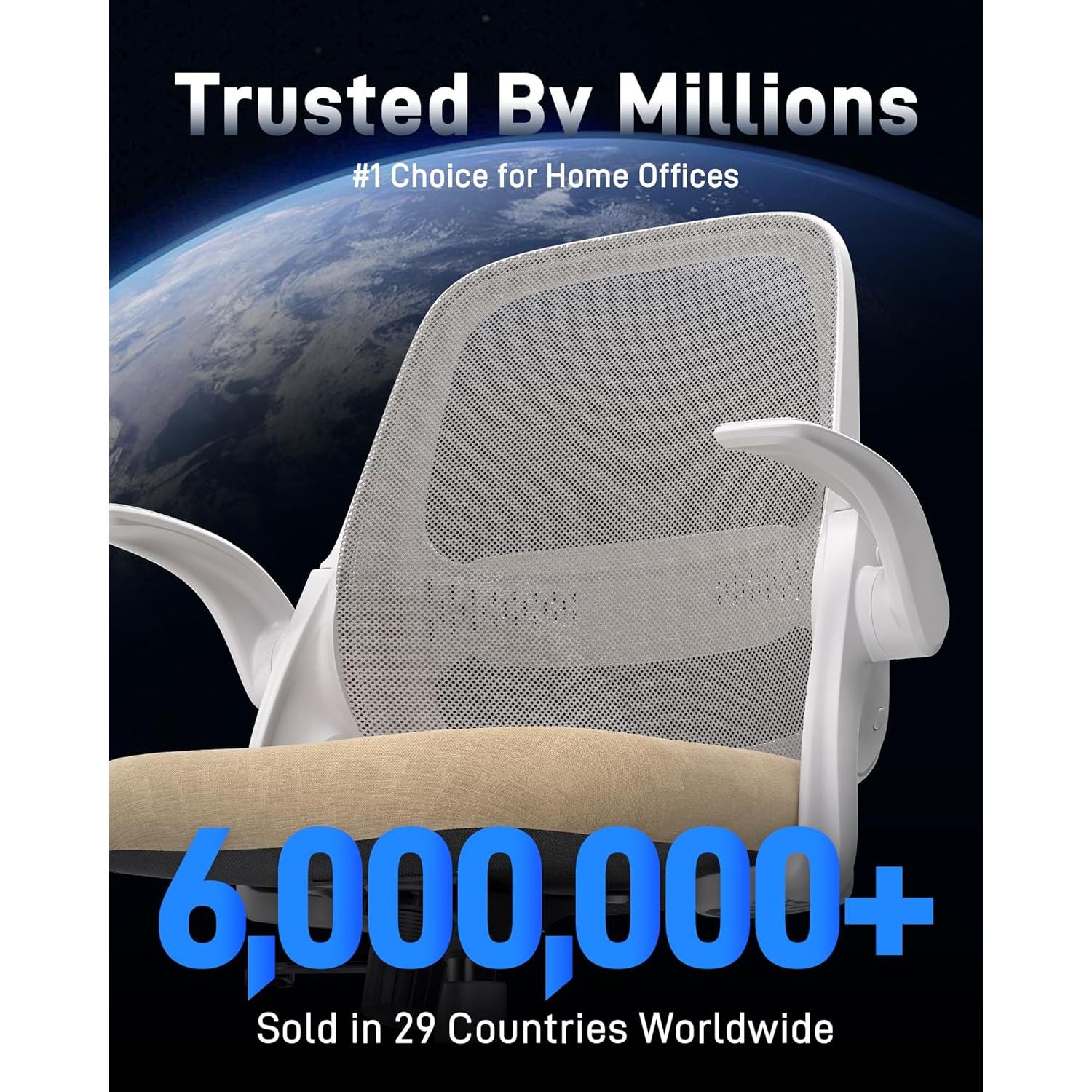 Silla de Oficina Ergonómica amseatec LY-9053 Beige con Respaldo de Malla