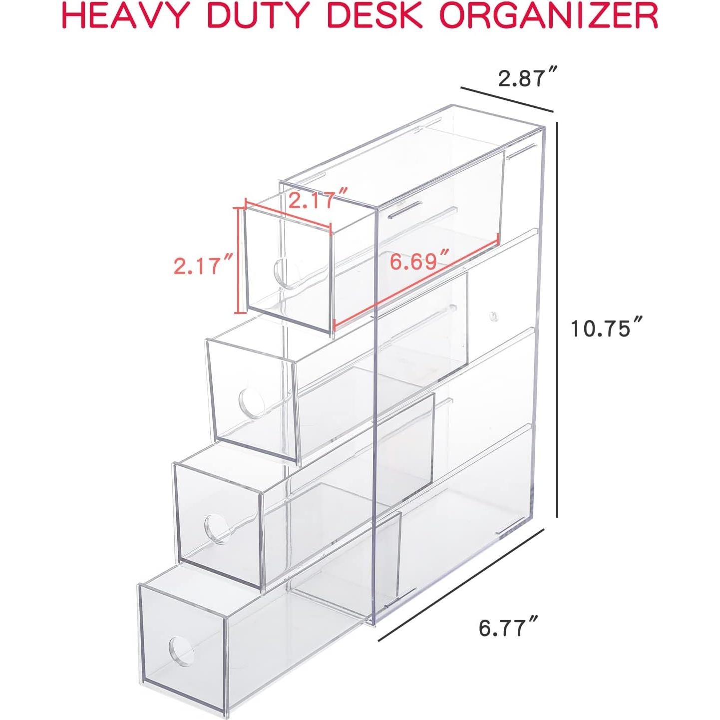 Organizador de Cables Yesesion 2 Pack Transparente 4 Cajones