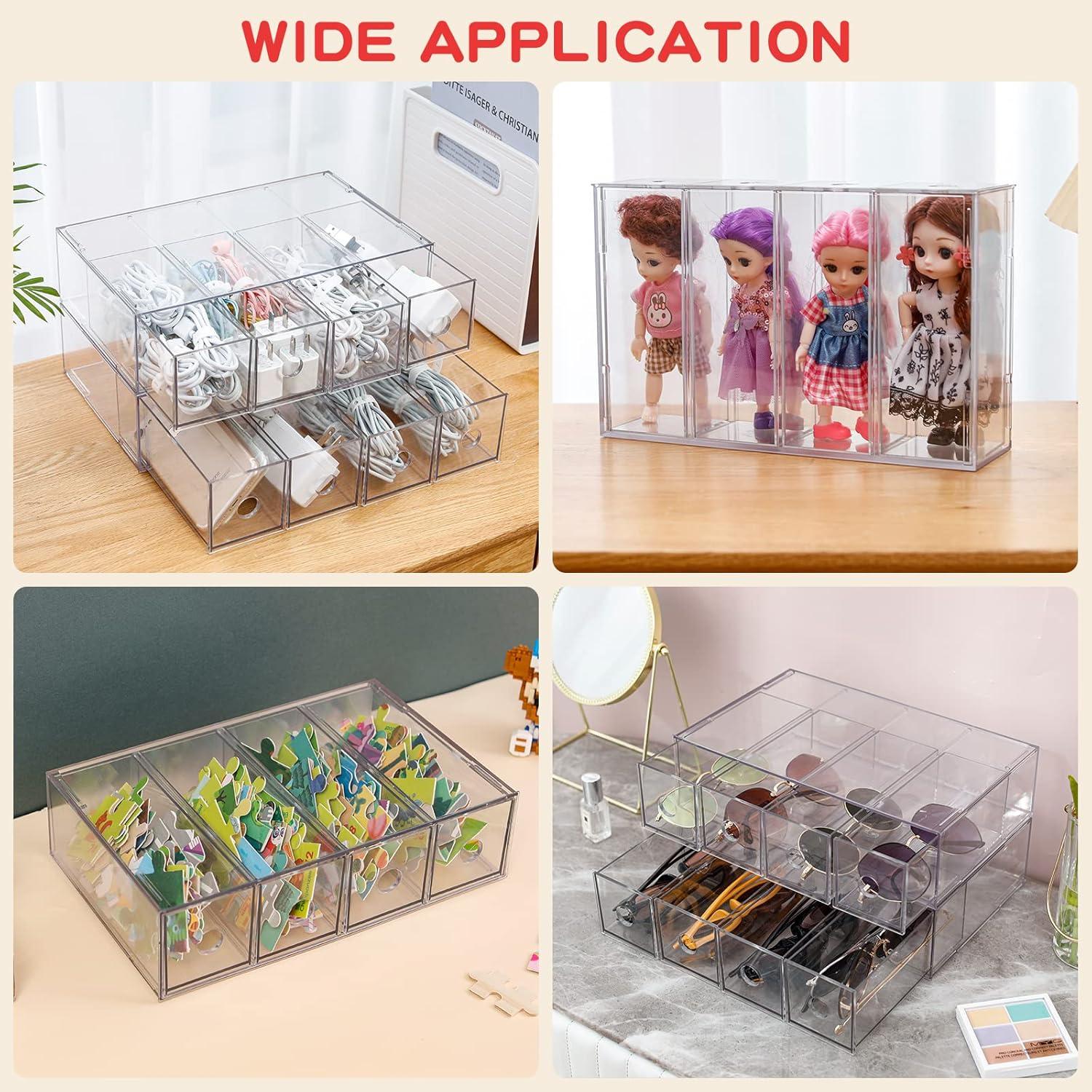 Organizador de Cables Yesesion 2 Pack Transparente 4 Cajones