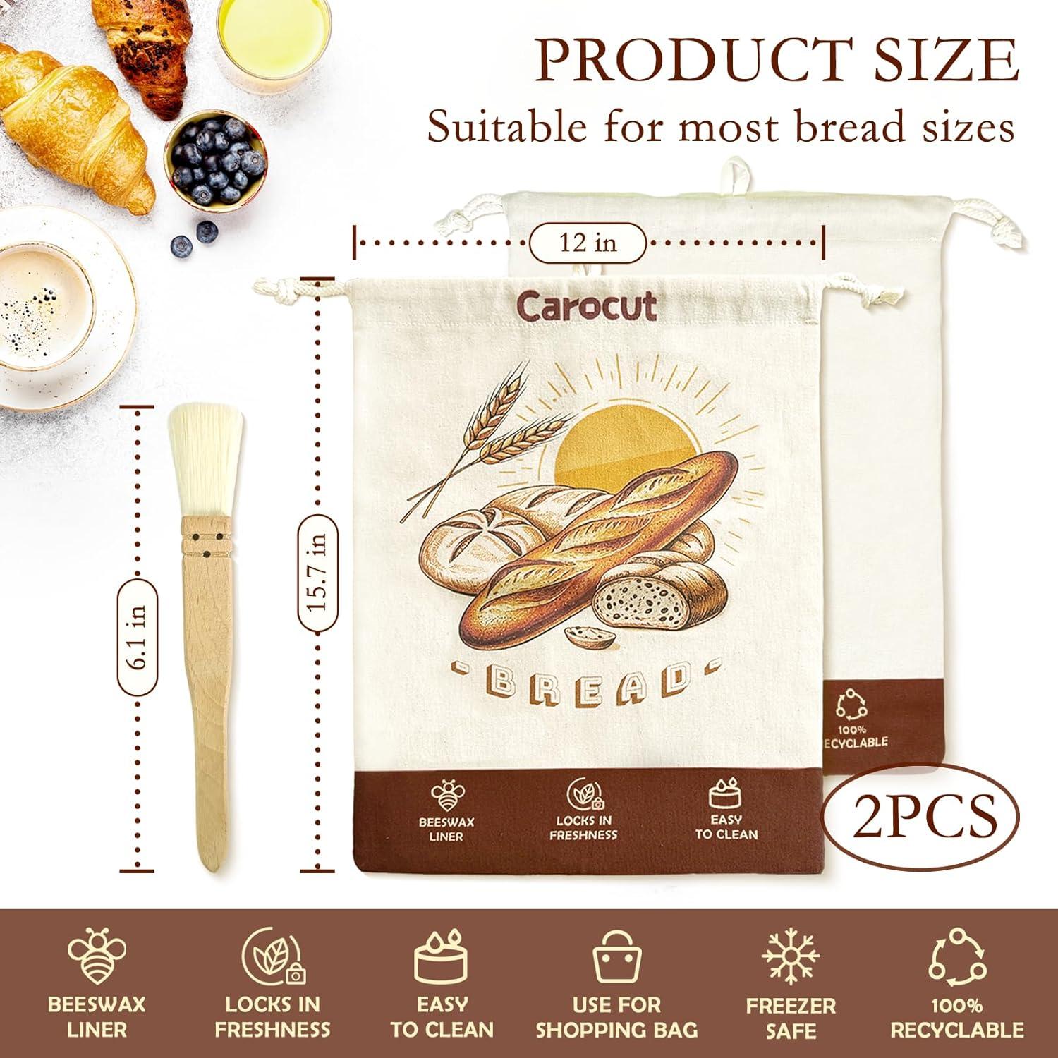 Bolsas de Pan Reutilizables CAROCUT - 2 Unidades de Cera de Abeja