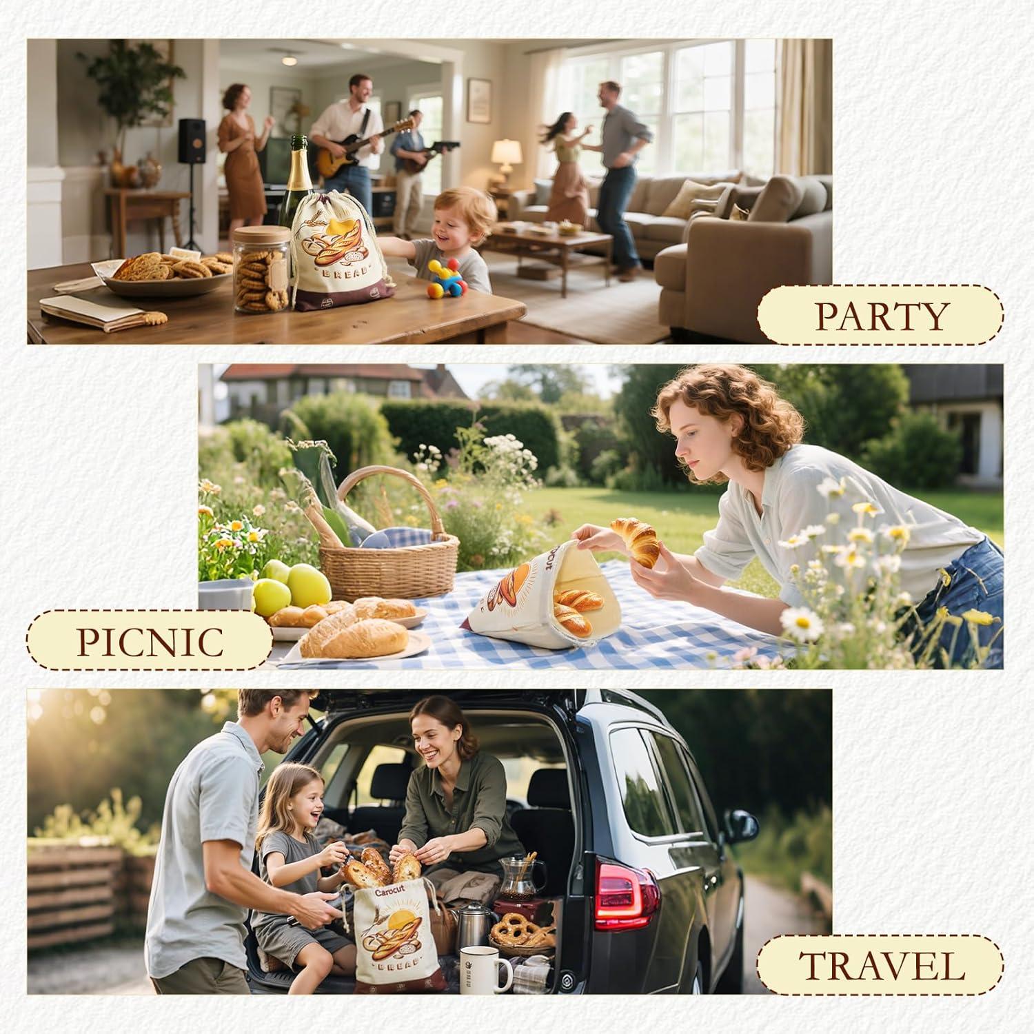 Bolsas de Pan Reutilizables CAROCUT - 2 Unidades de Cera de Abeja