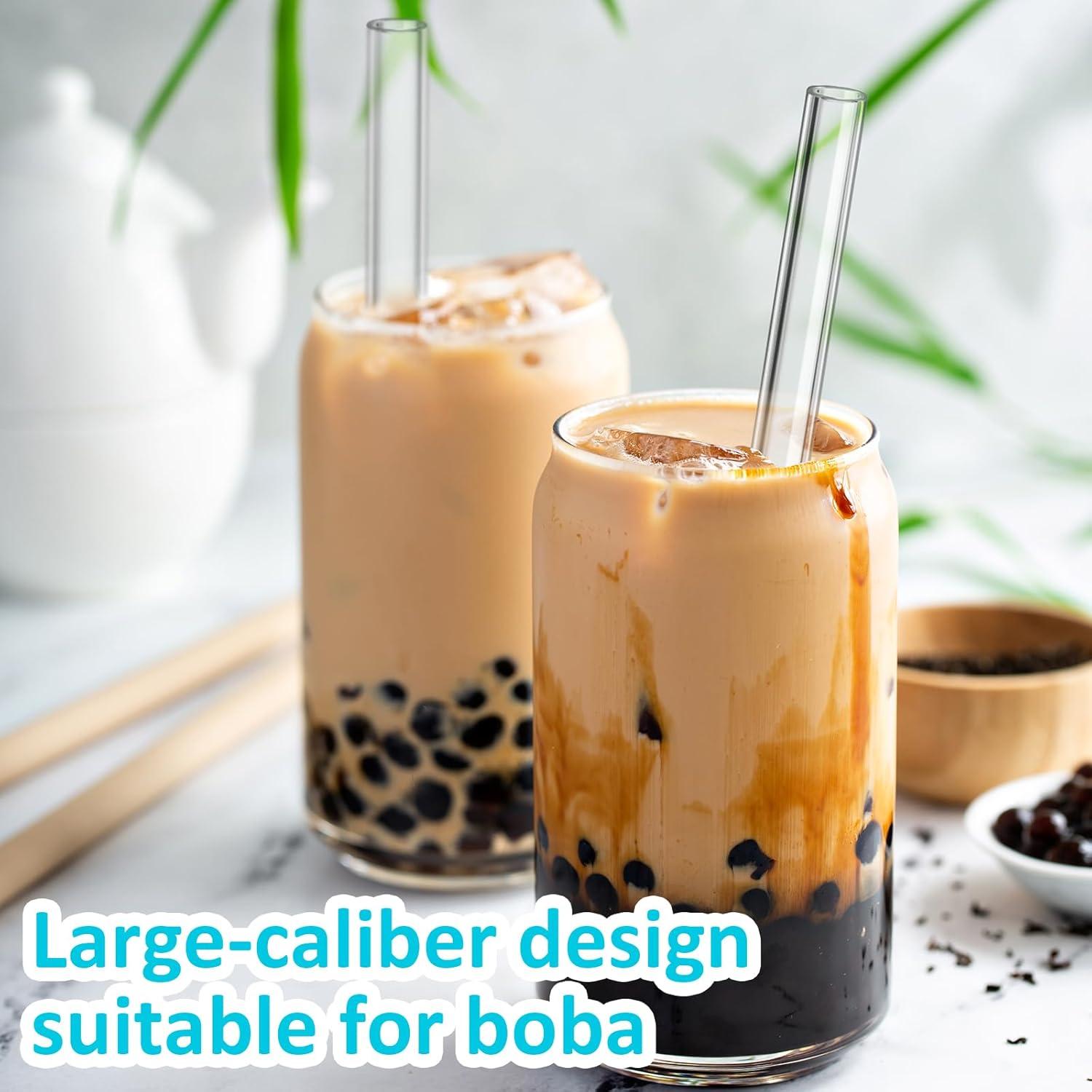 Popotes de Vidrio Reutilizables LIFEHIM 25 cm Anchos 14 mm