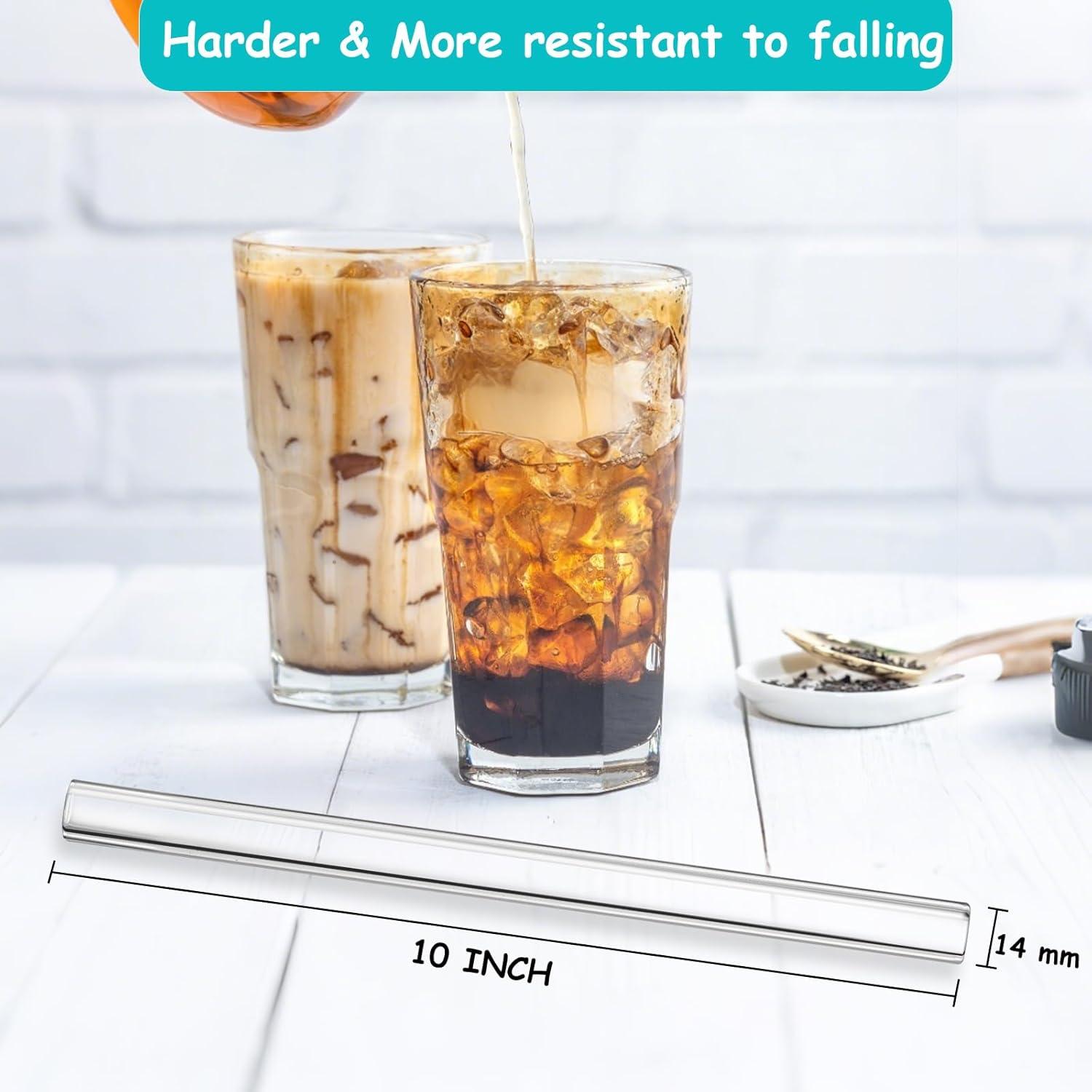 Popotes de Vidrio Reutilizables LIFEHIM 25 cm Anchos 14 mm