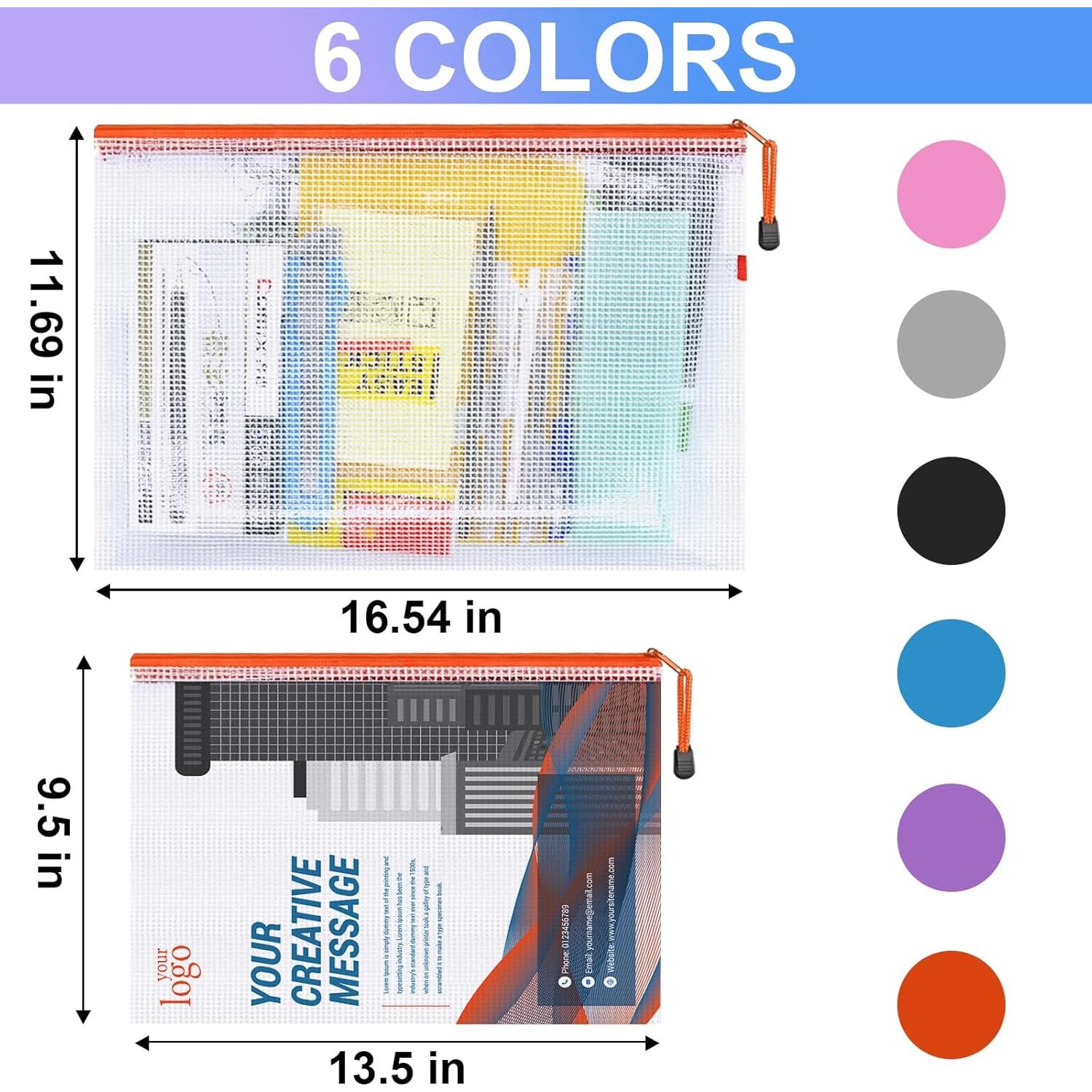 Bolsas de Cremallera de Malla Jicsetk A3 A4 12 Pcs