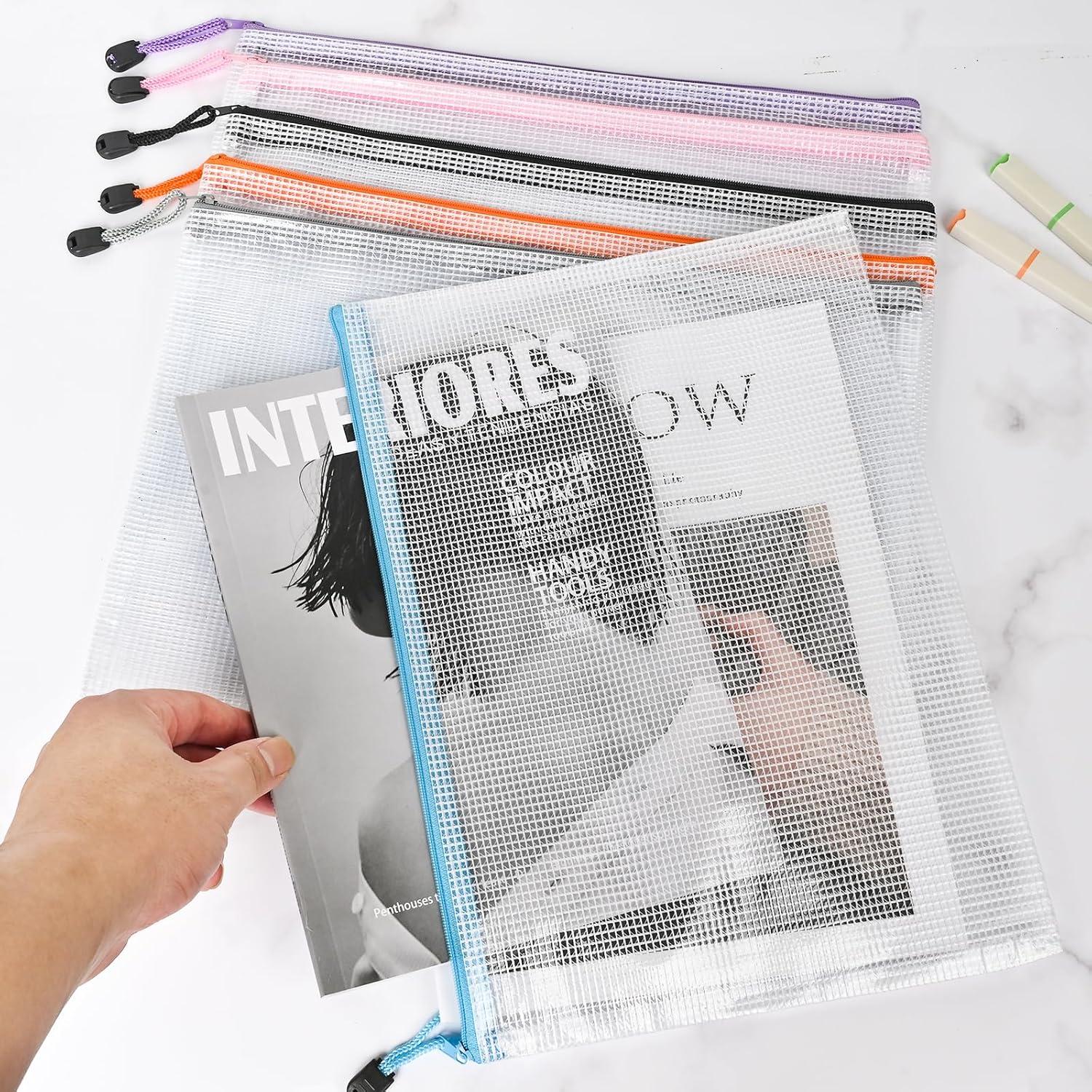 Bolsas de Cremallera de Malla Jicsetk A3 A4 12 Pcs