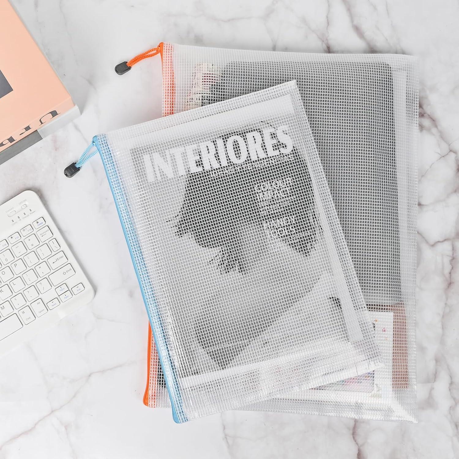 Bolsas de Cremallera de Malla Jicsetk A3 A4 12 Pcs