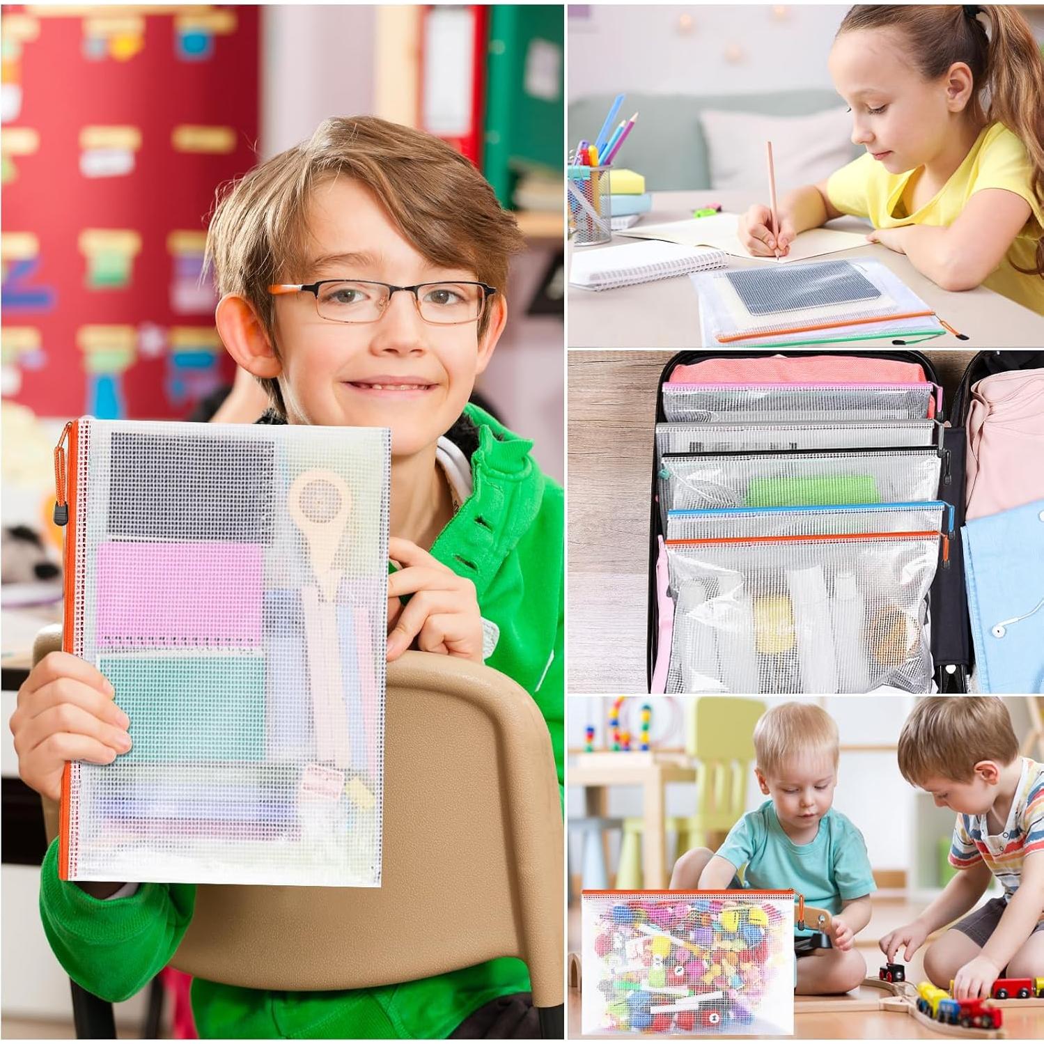 Bolsas de Cremallera de Malla Jicsetk A3 A4 12 Pcs