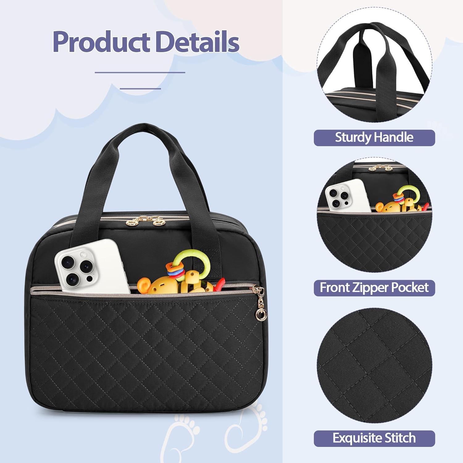 Bolsa de Almacenamiento para Extractor de Leche Wearable Damero Negra