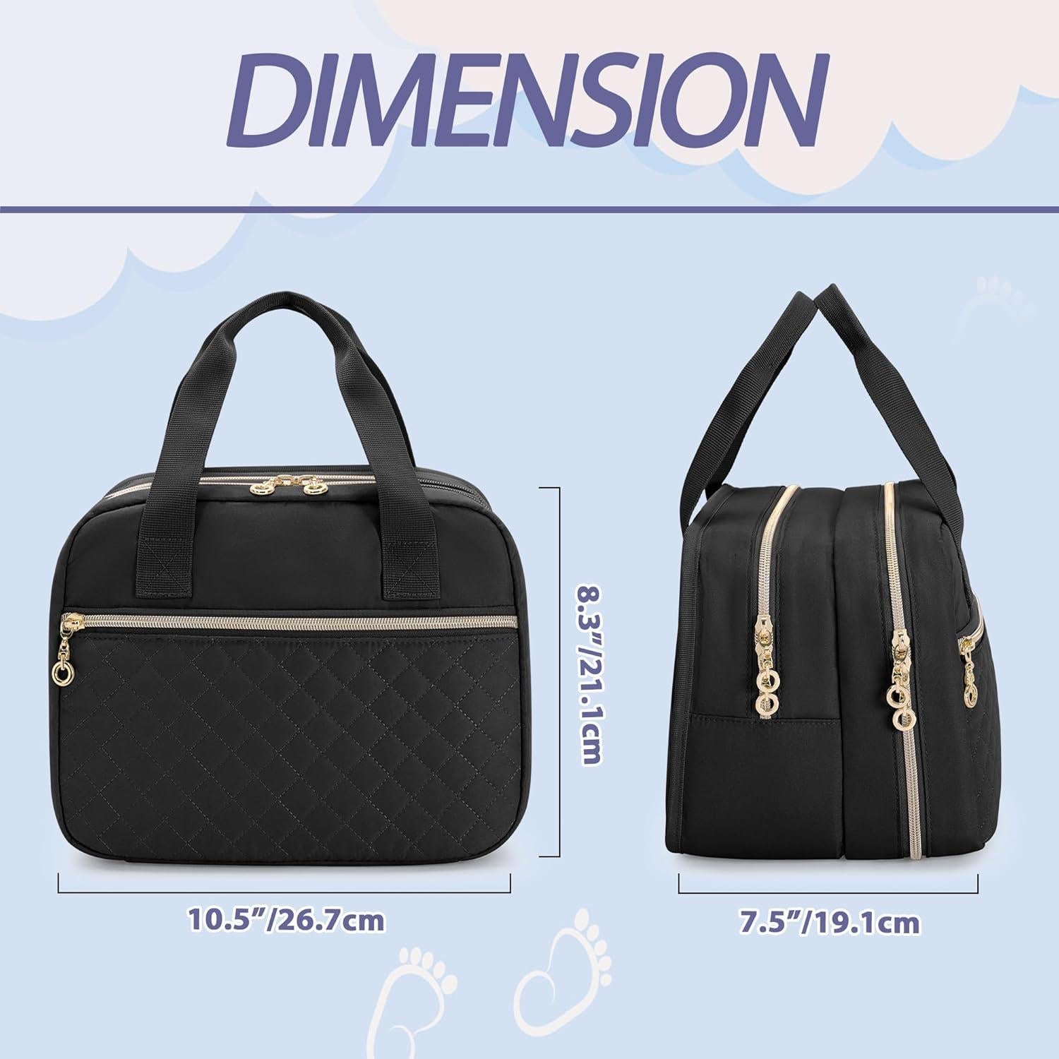 Bolsa de Almacenamiento para Extractor de Leche Wearable Damero Negra